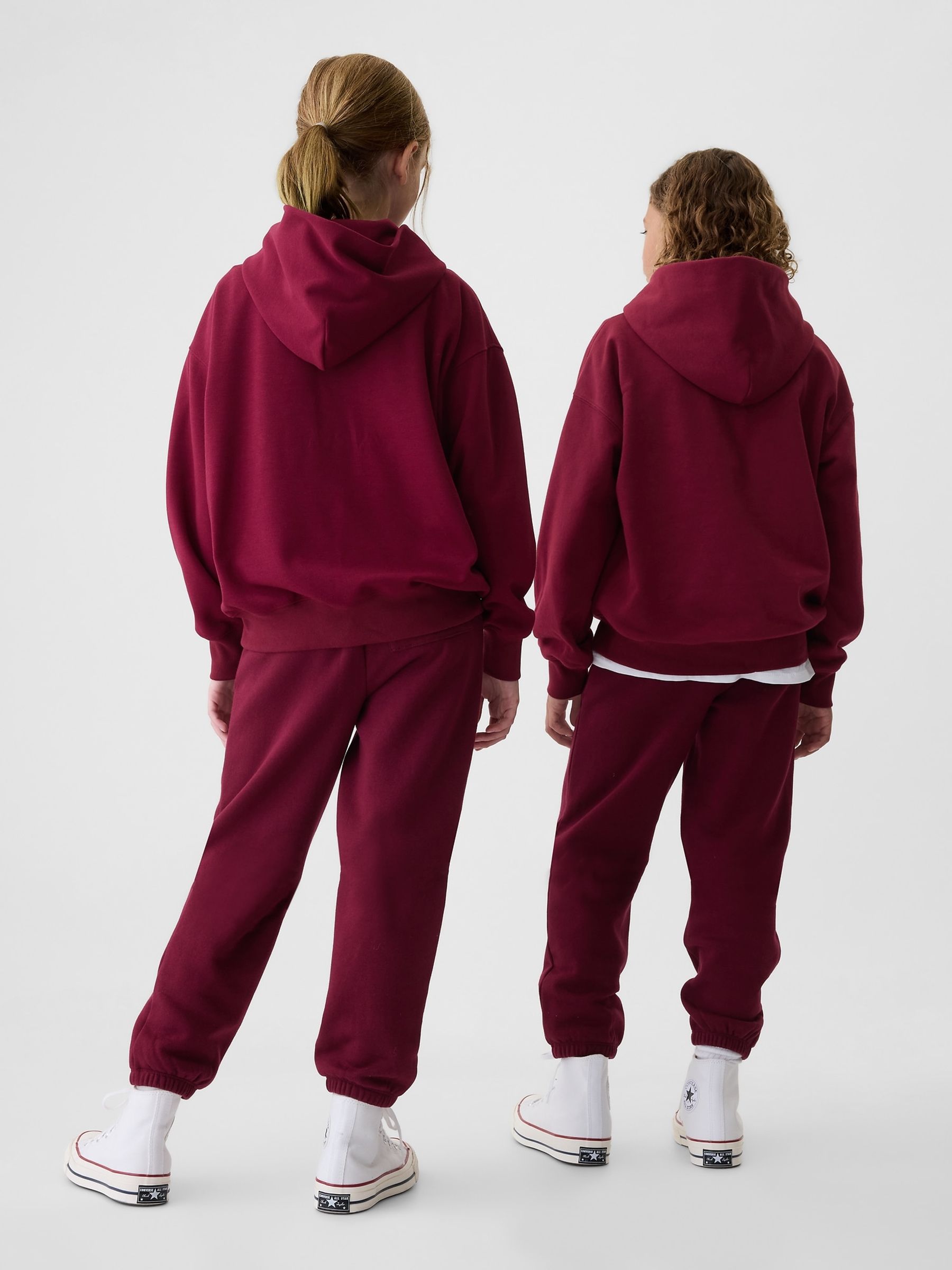 Burgundy Red Vintage Soft Fleece-Lined Joggers (4-13yrs) - Image 2 of 5