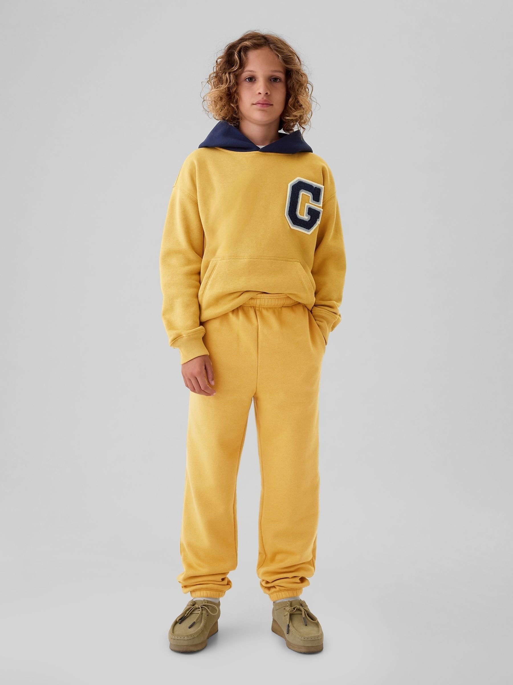 Yellow Vintage Soft Fleece-Lined Joggers (4-13yrs) - Image 4 of 5