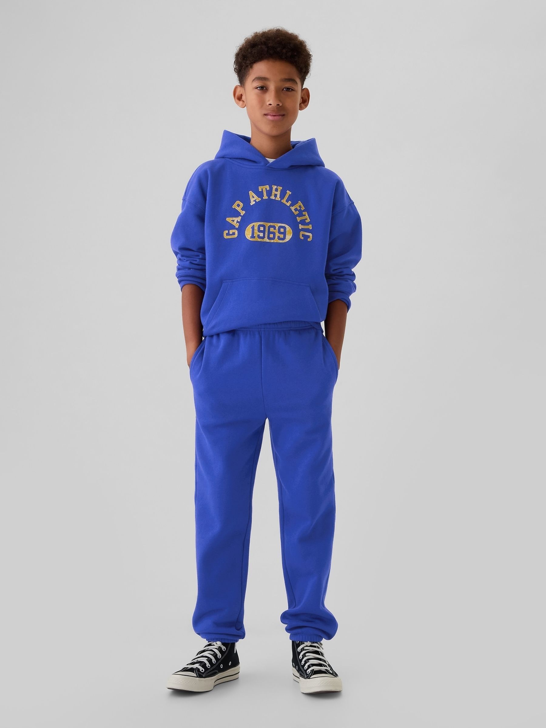 Blue Vintage Soft Fleece-Lined Joggers (4-13yrs) - Image 4 of 5