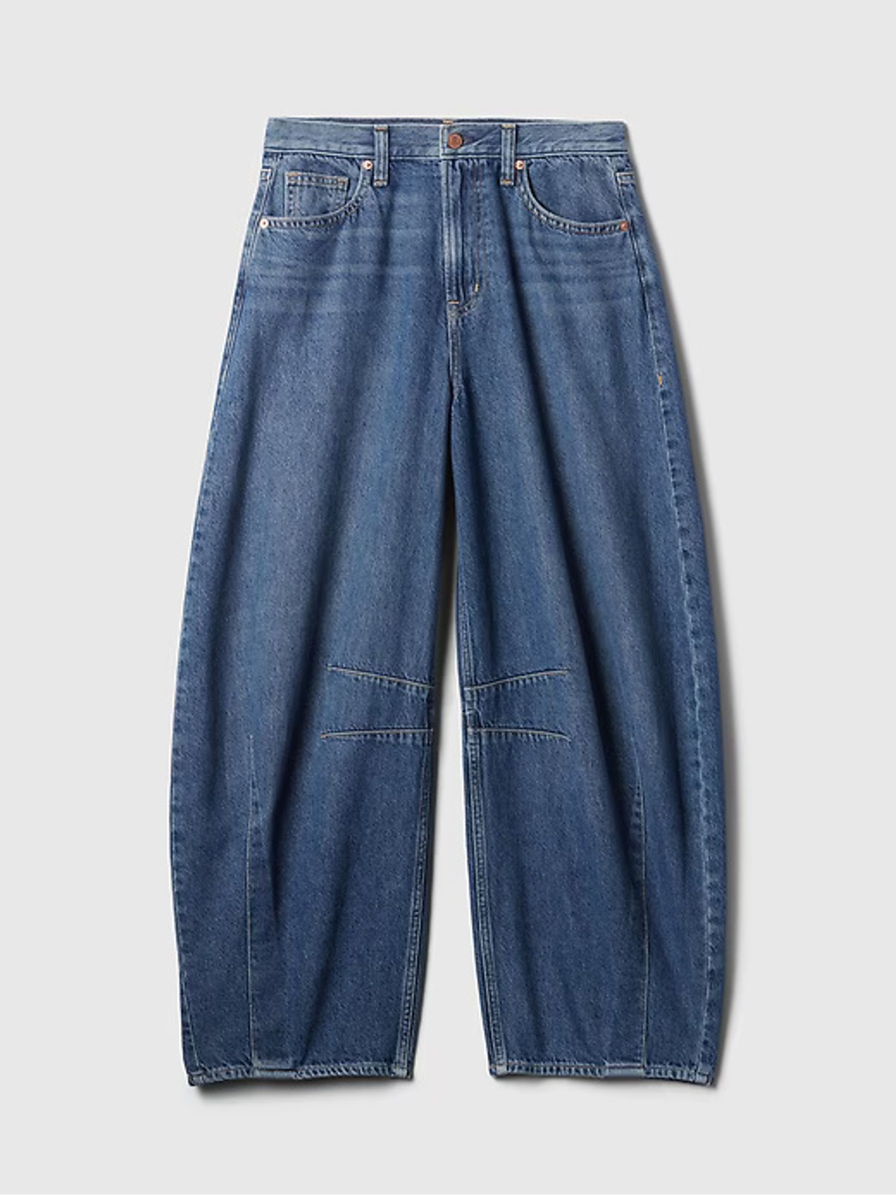 Blue High Waisted Ankle Length Horseshoe Jeans - Image 6 of 7