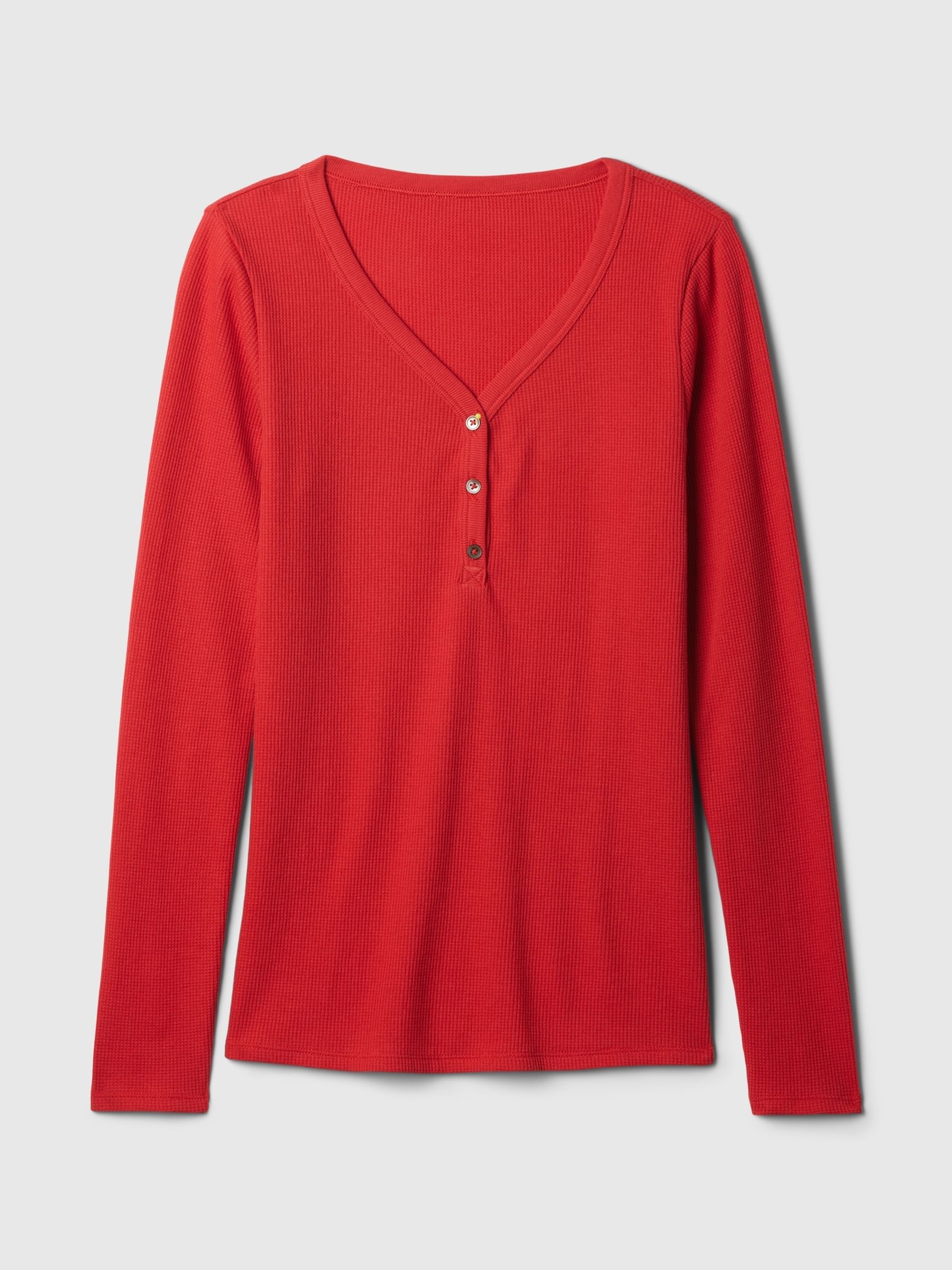 Red Waffle Knit Henley Pyjama Top - Image 2 of 2
