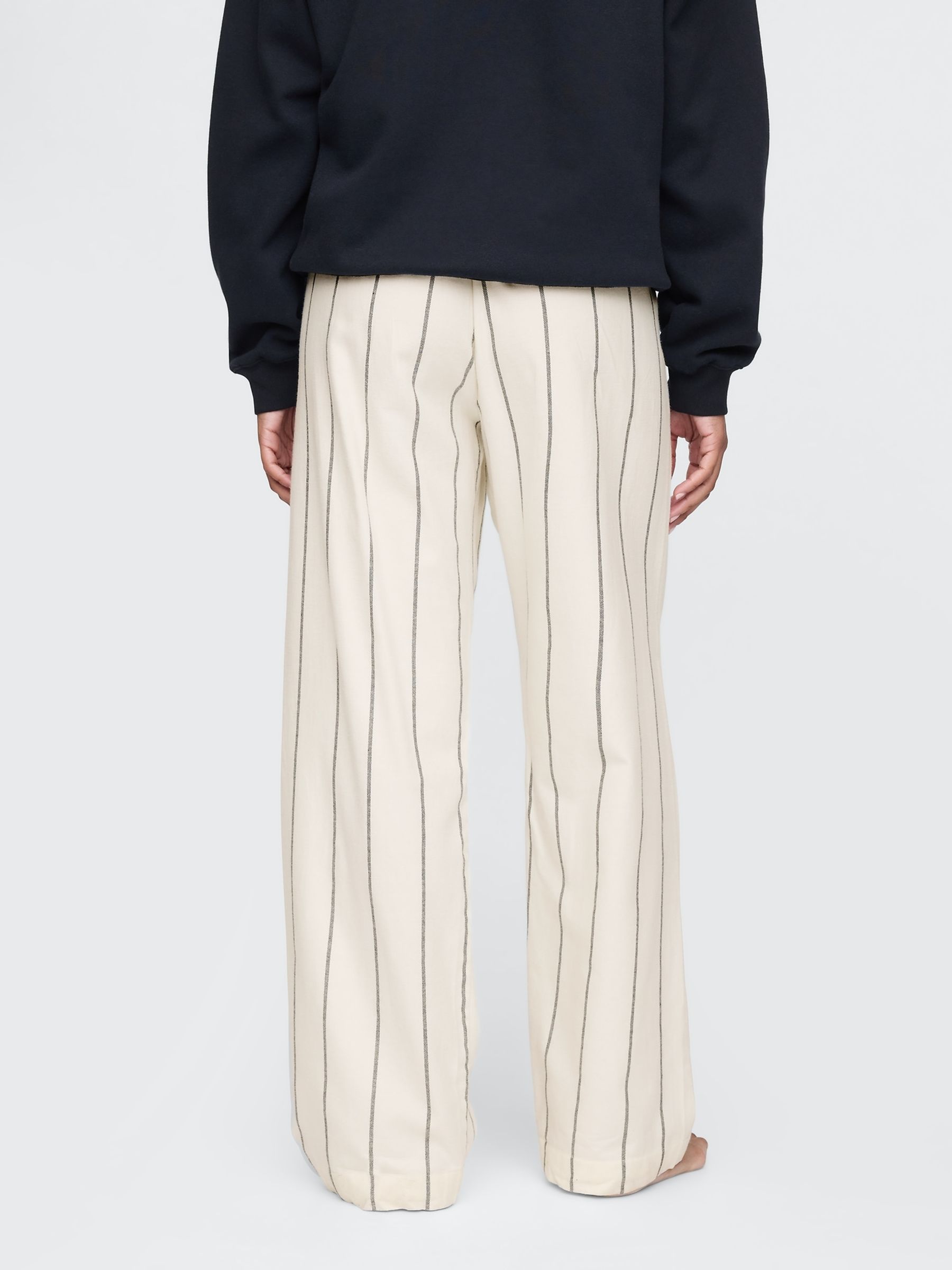 Cream 100% Cotton Pinstripe Pyjama Bottoms - Image 3 of 5