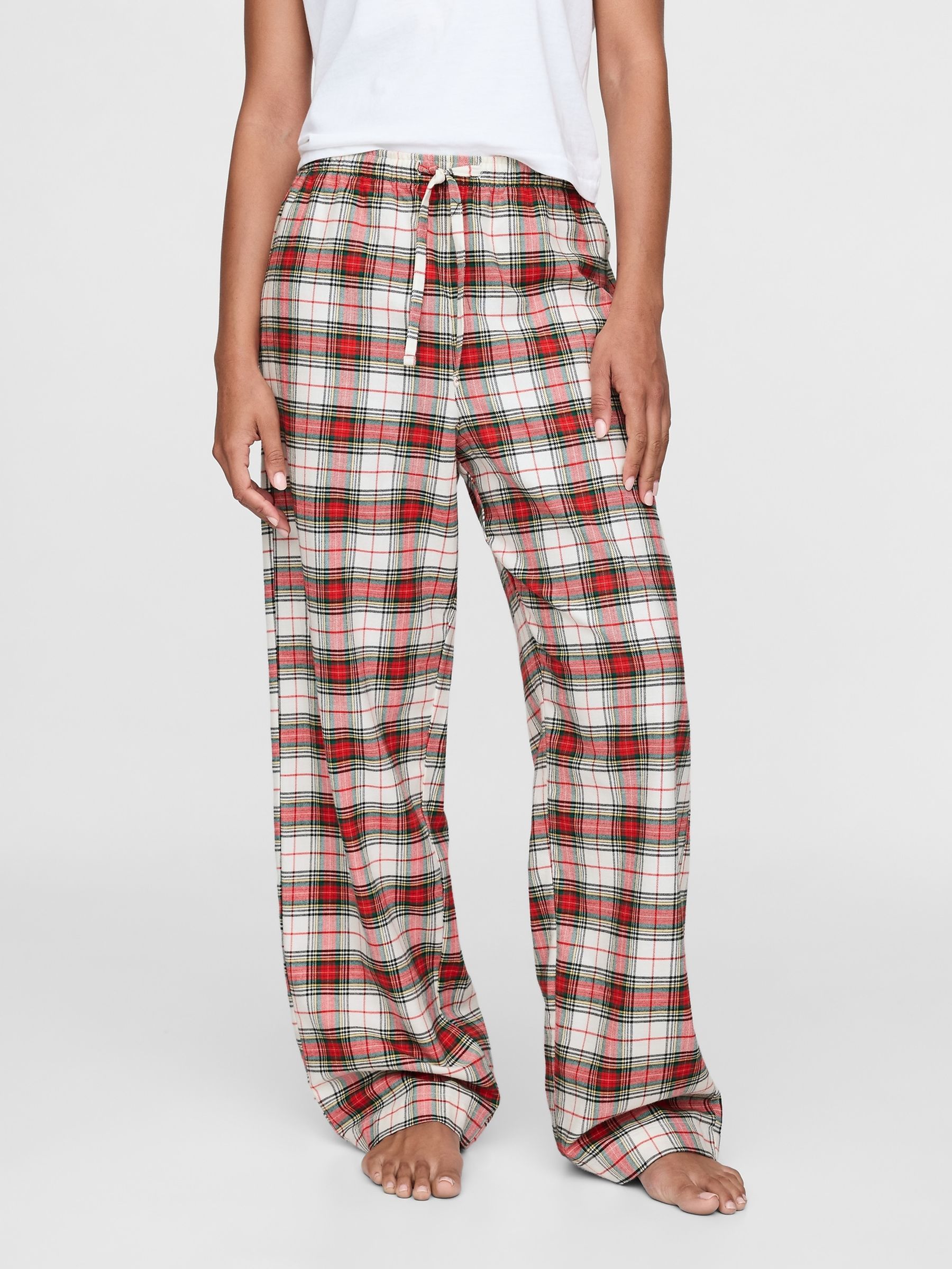Red Matching Family Christmas 100% Cotton Relaxed Traditional Check Pyjama Bottoms - Image 2 of 5