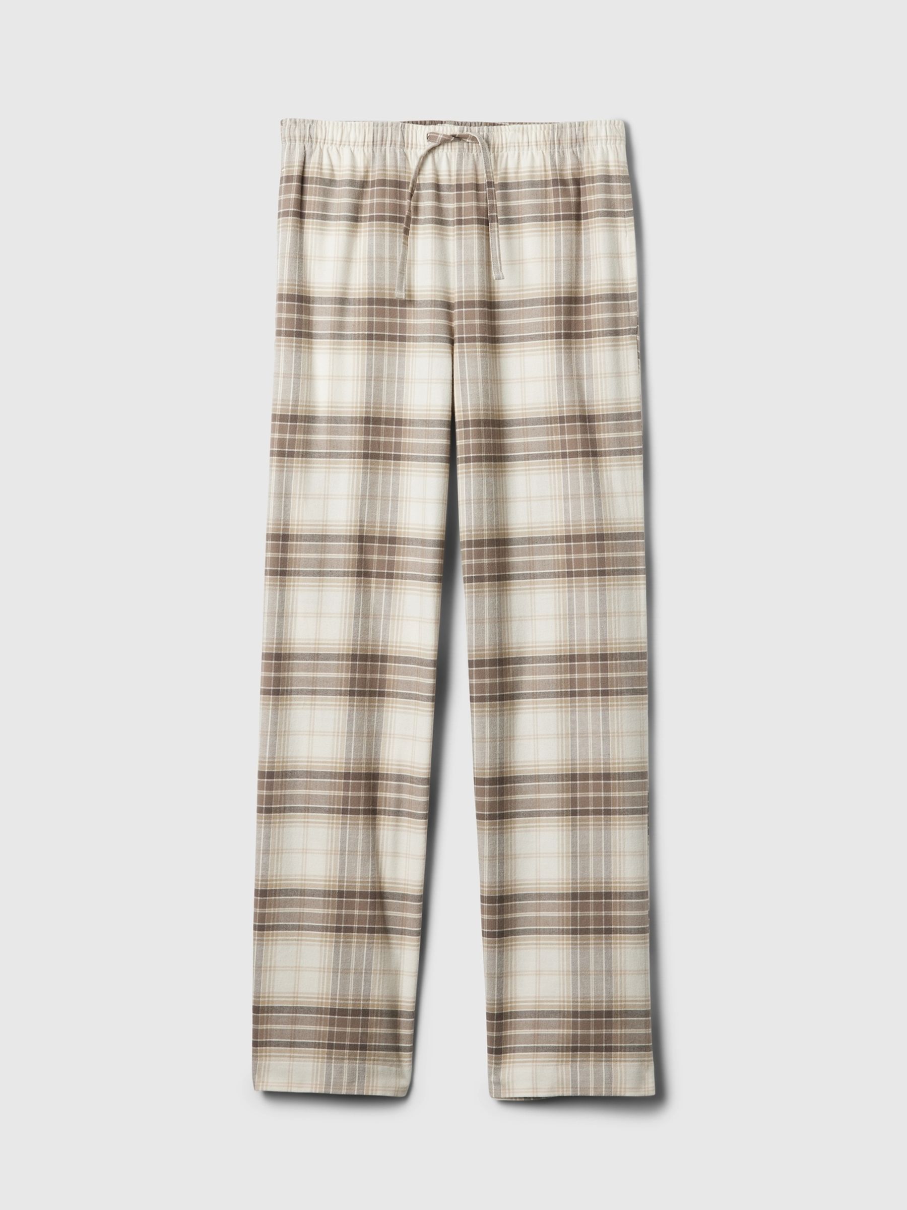 Cream Matching Family Christmas 100% Cotton Relaxed Traditional Check Pyjama Bottoms - Image 4 of 5