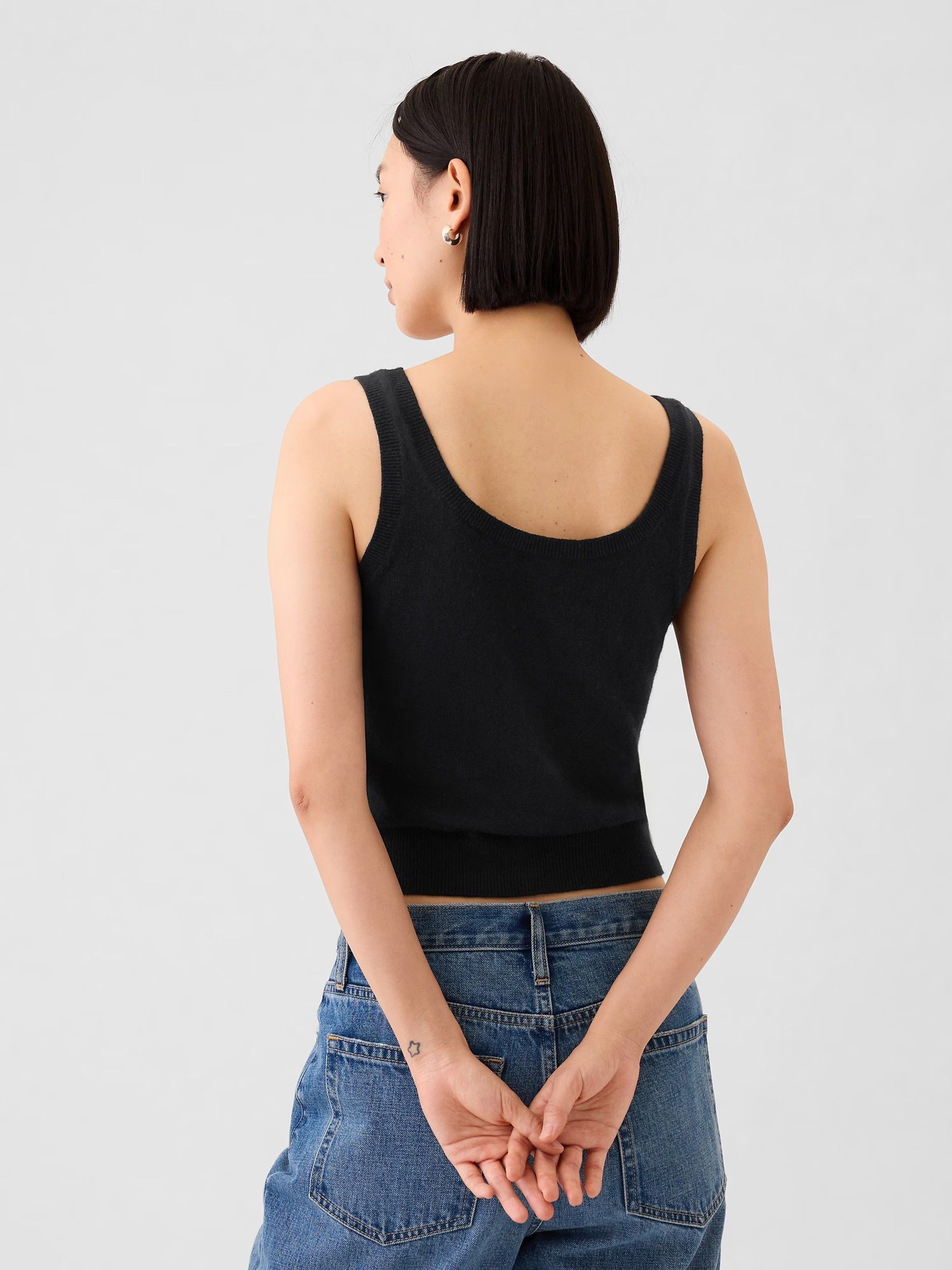 Black CashSoft Cropped Vest - Image 2 of 3