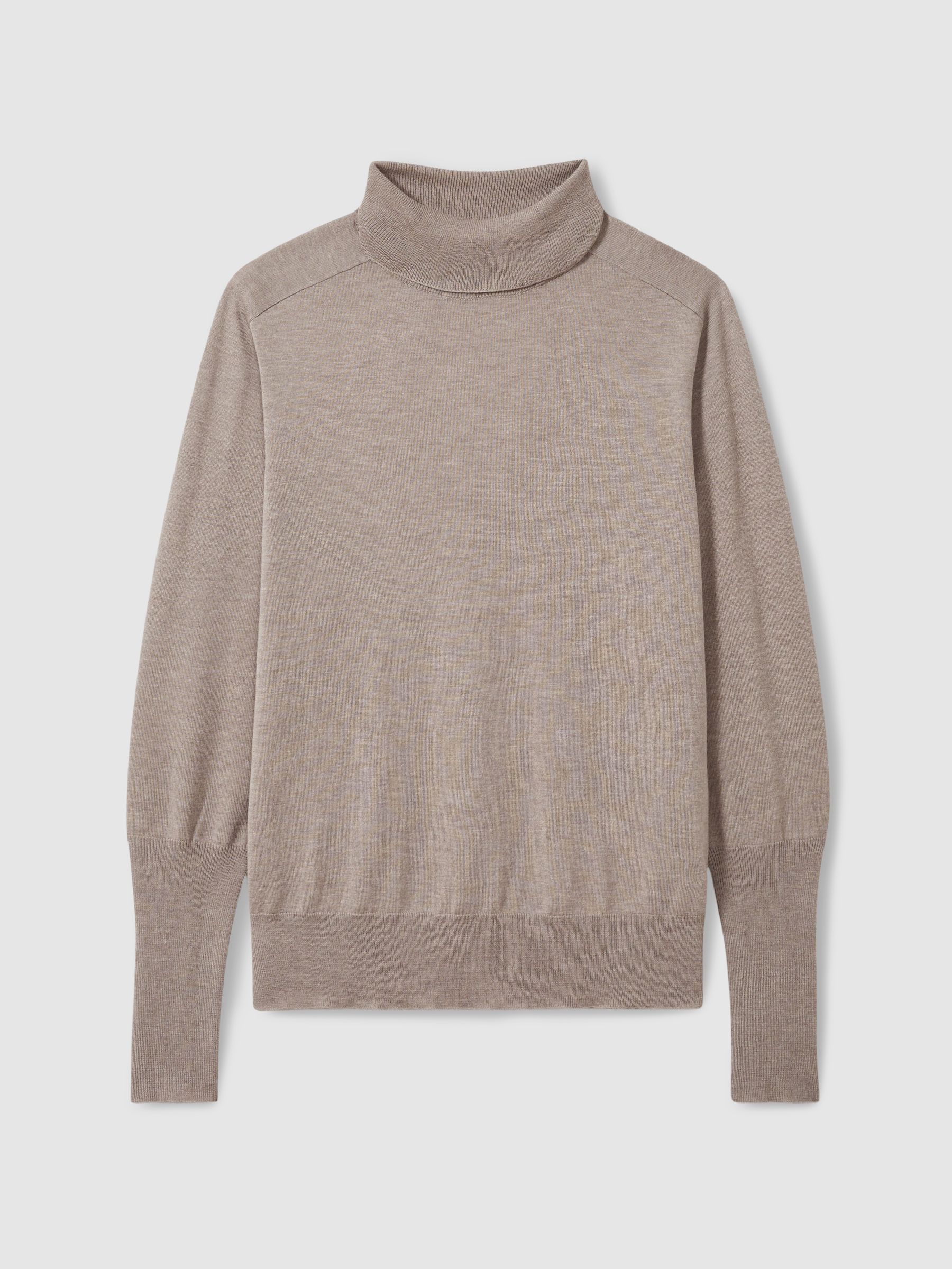 Roll-Neck Jumper With Cashmere in Mink - Image 2 of 7