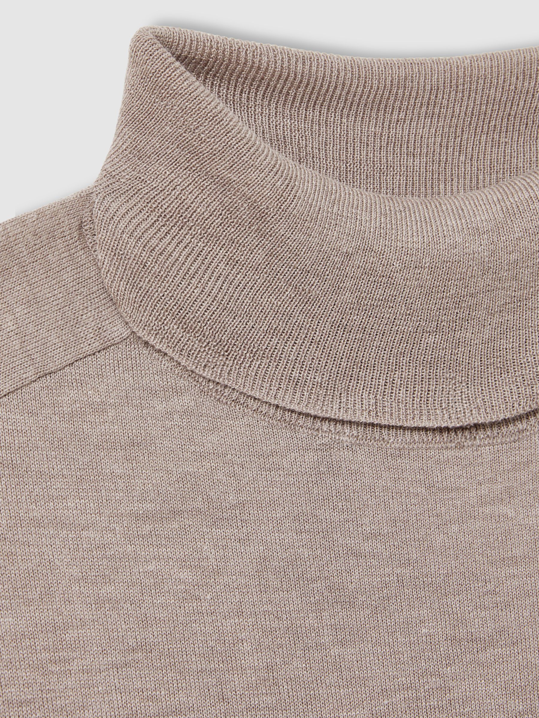 Roll-Neck Jumper With Cashmere in Mink - Image 7 of 7