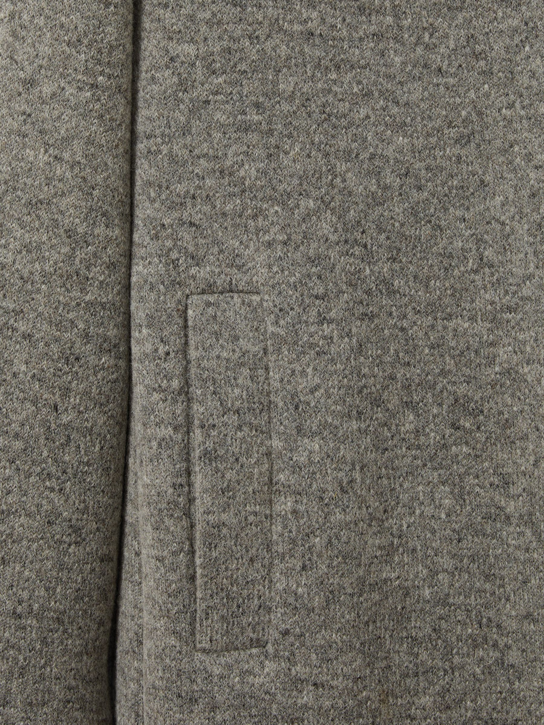 Knitted Funnel-Neck Coat in Grey - Image 6 of 6