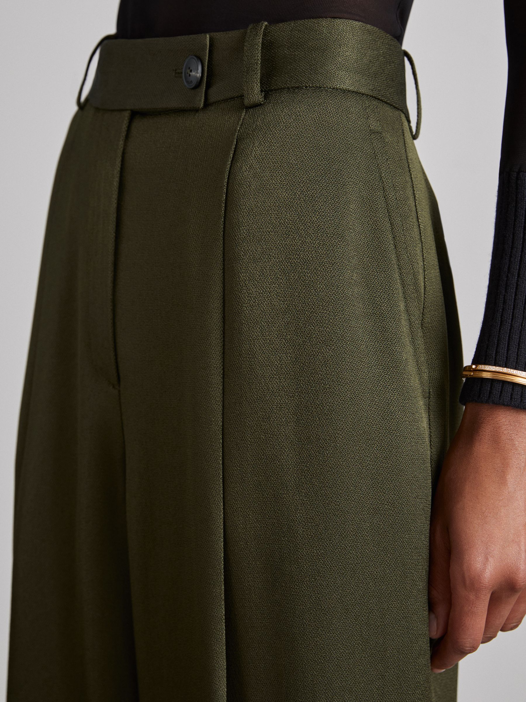 Atelier Pleated-Crepe Suit Trousers in Green - Image 3 of 6