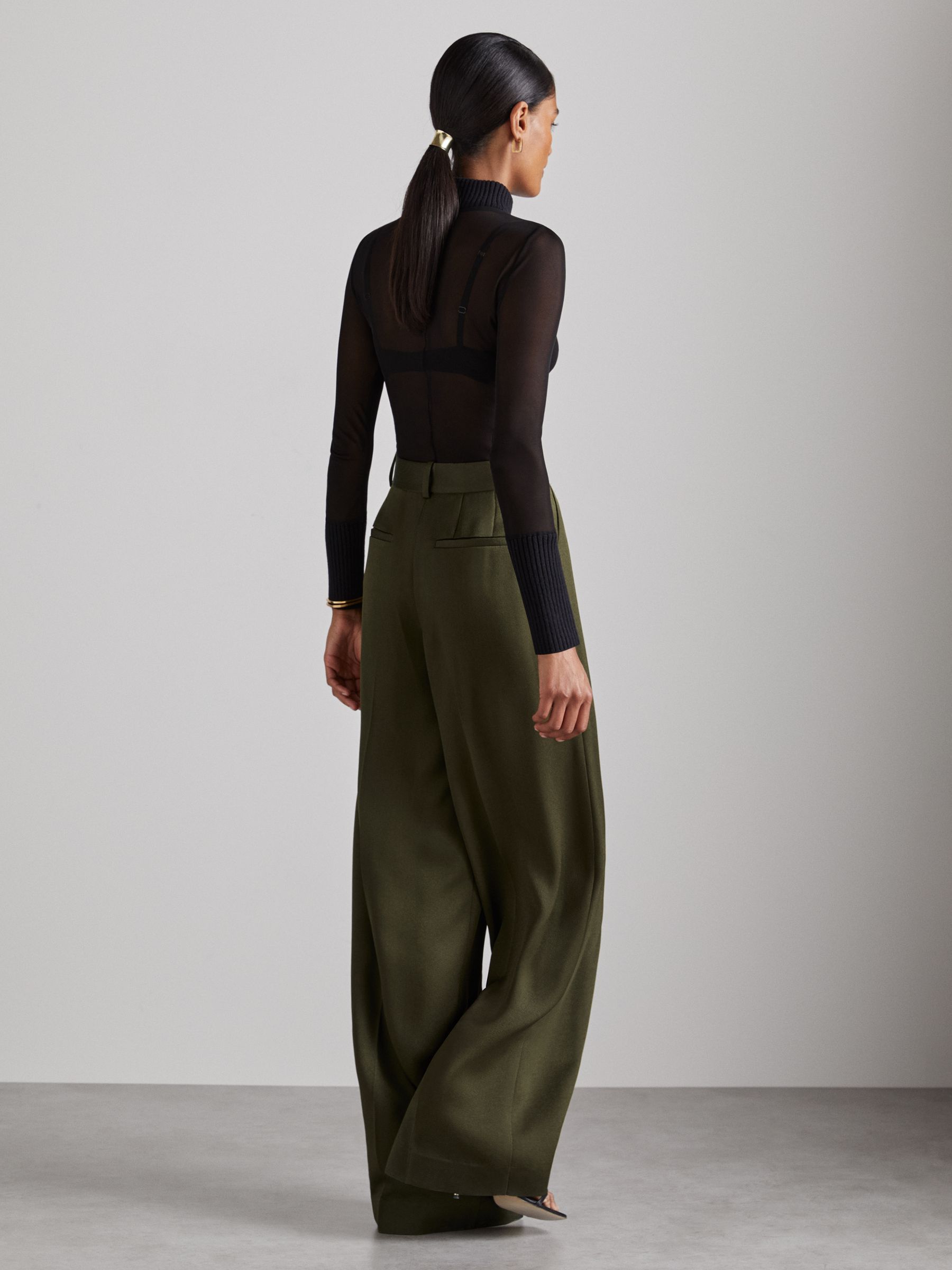 Atelier Pleated-Crepe Suit Trousers in Green - Image 4 of 6