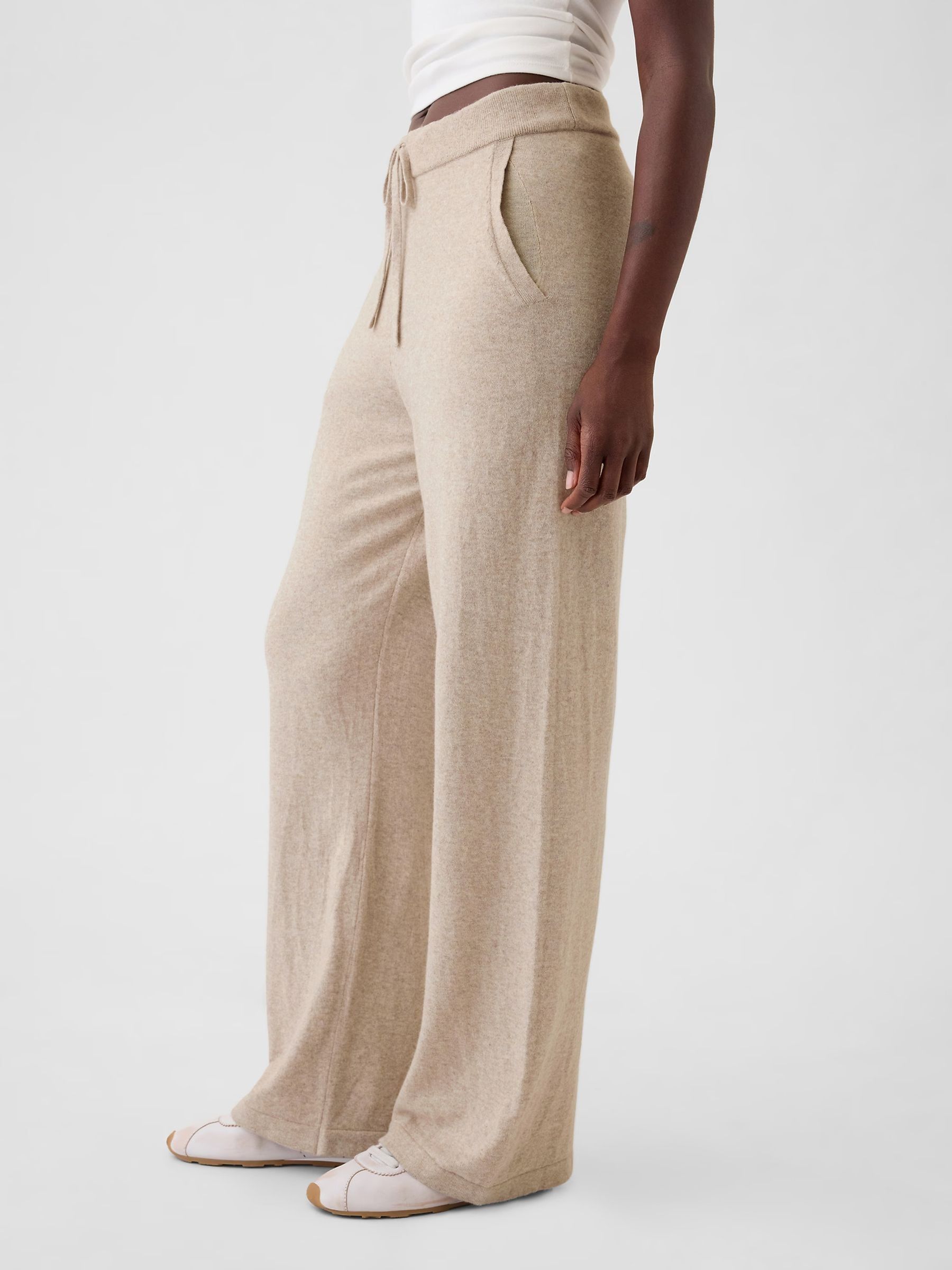 Beige CashSoft Knitted Trousers - Image 4 of 5