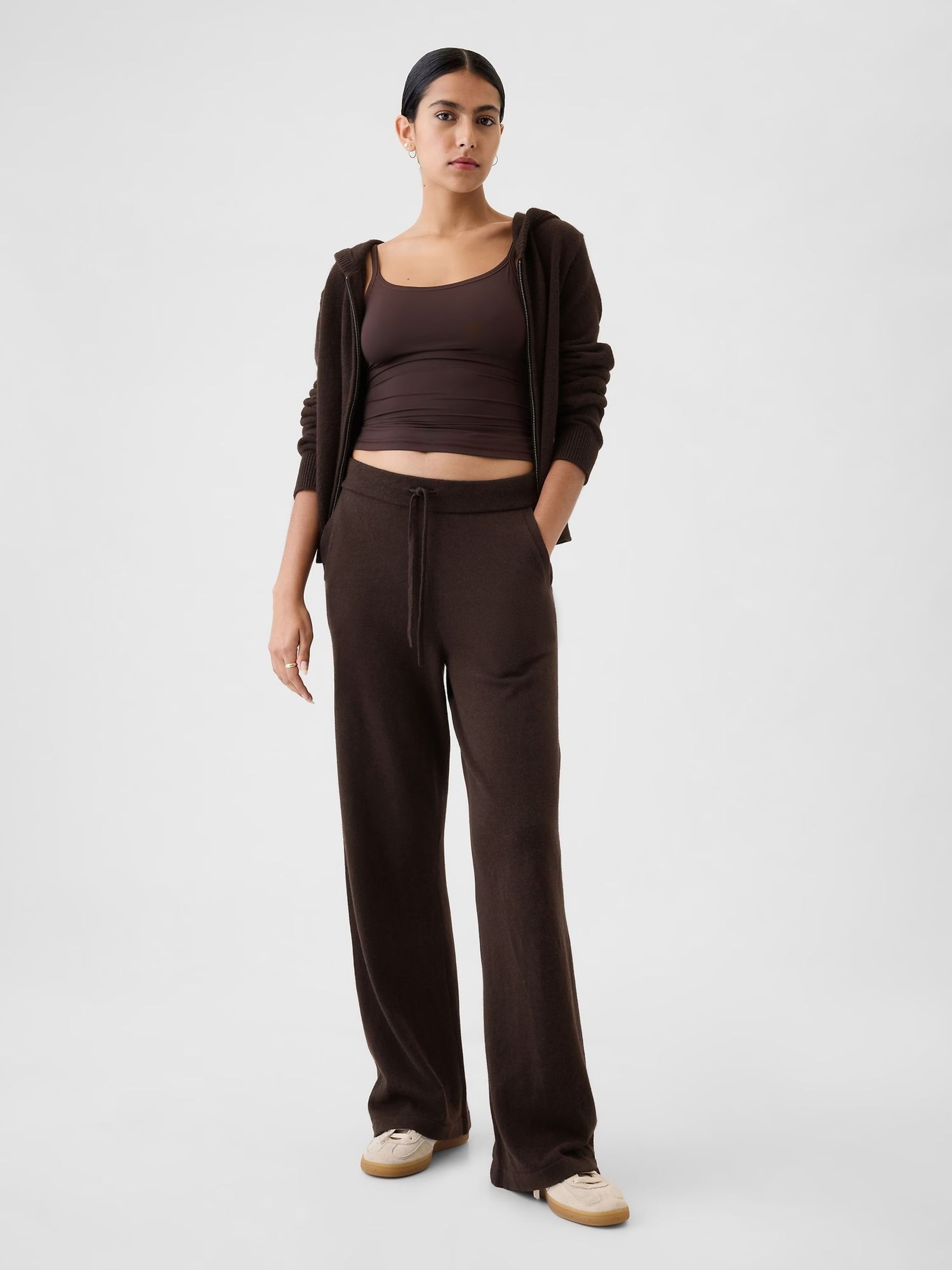 Brown CashSoft Knitted Trousers - Image 1 of 6