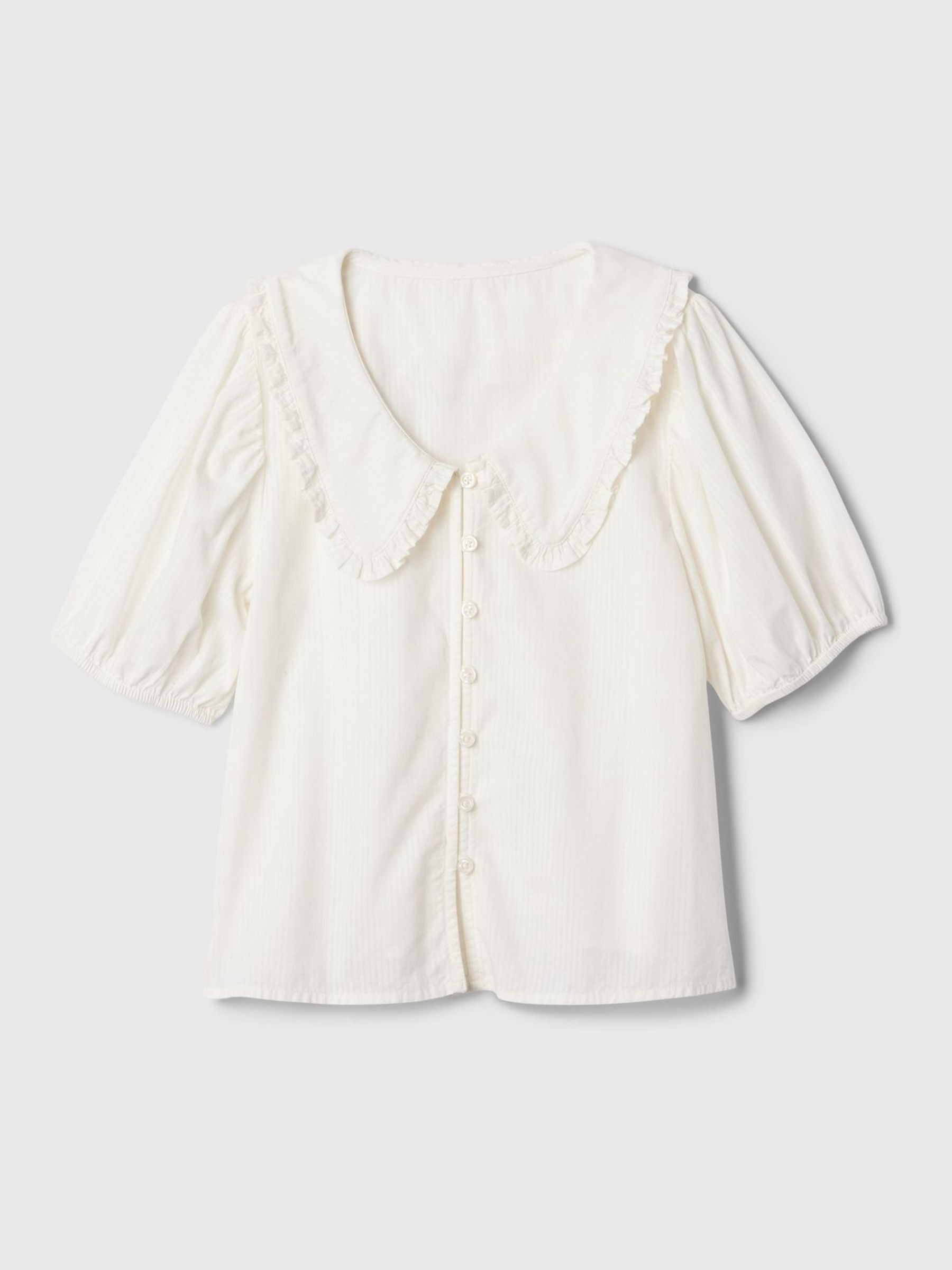 White Ruffle Collar Shirt (4-13yrs) - Image 4 of 5