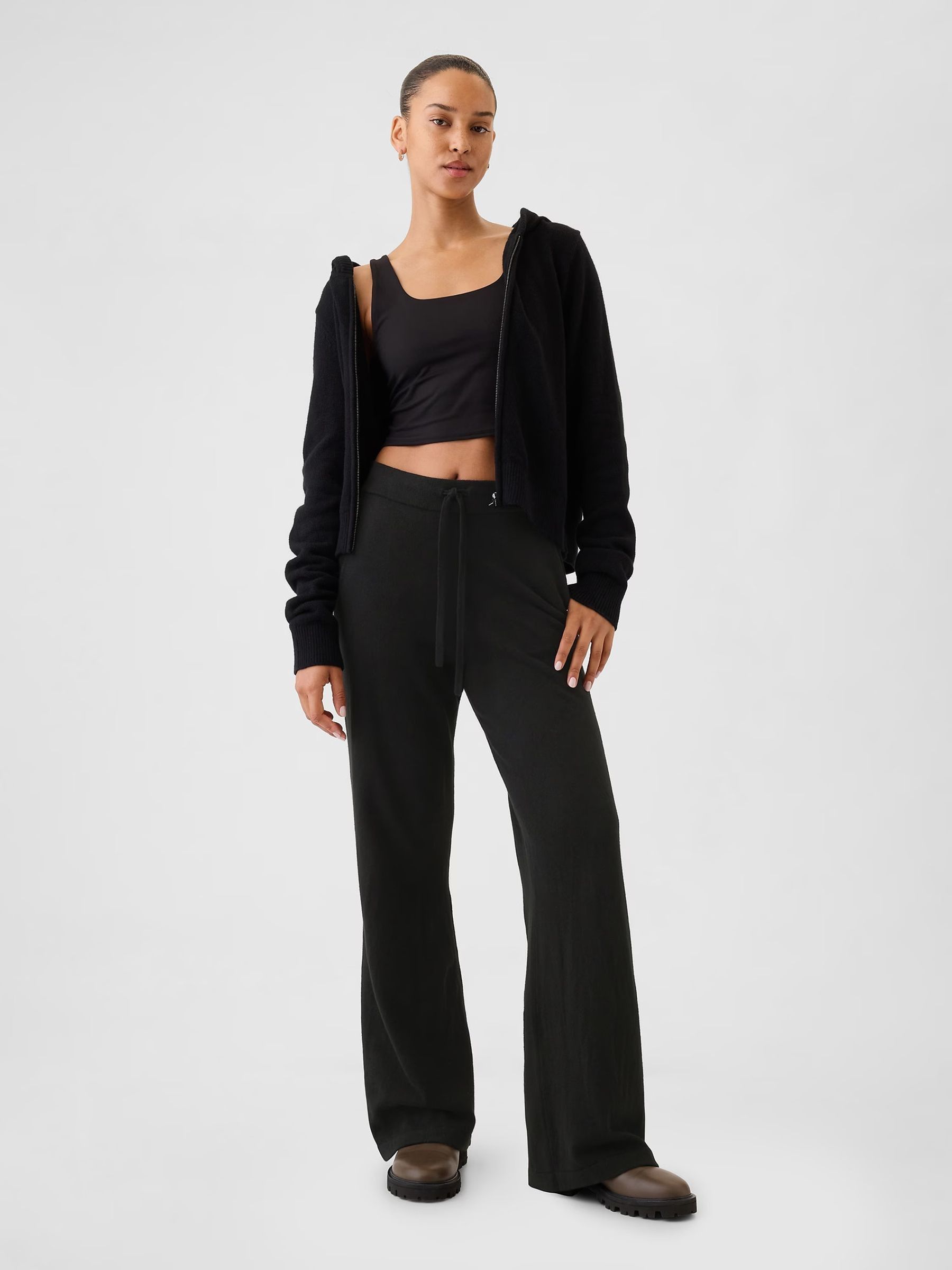 Black CashSoft Knitted Trousers - Image 1 of 6