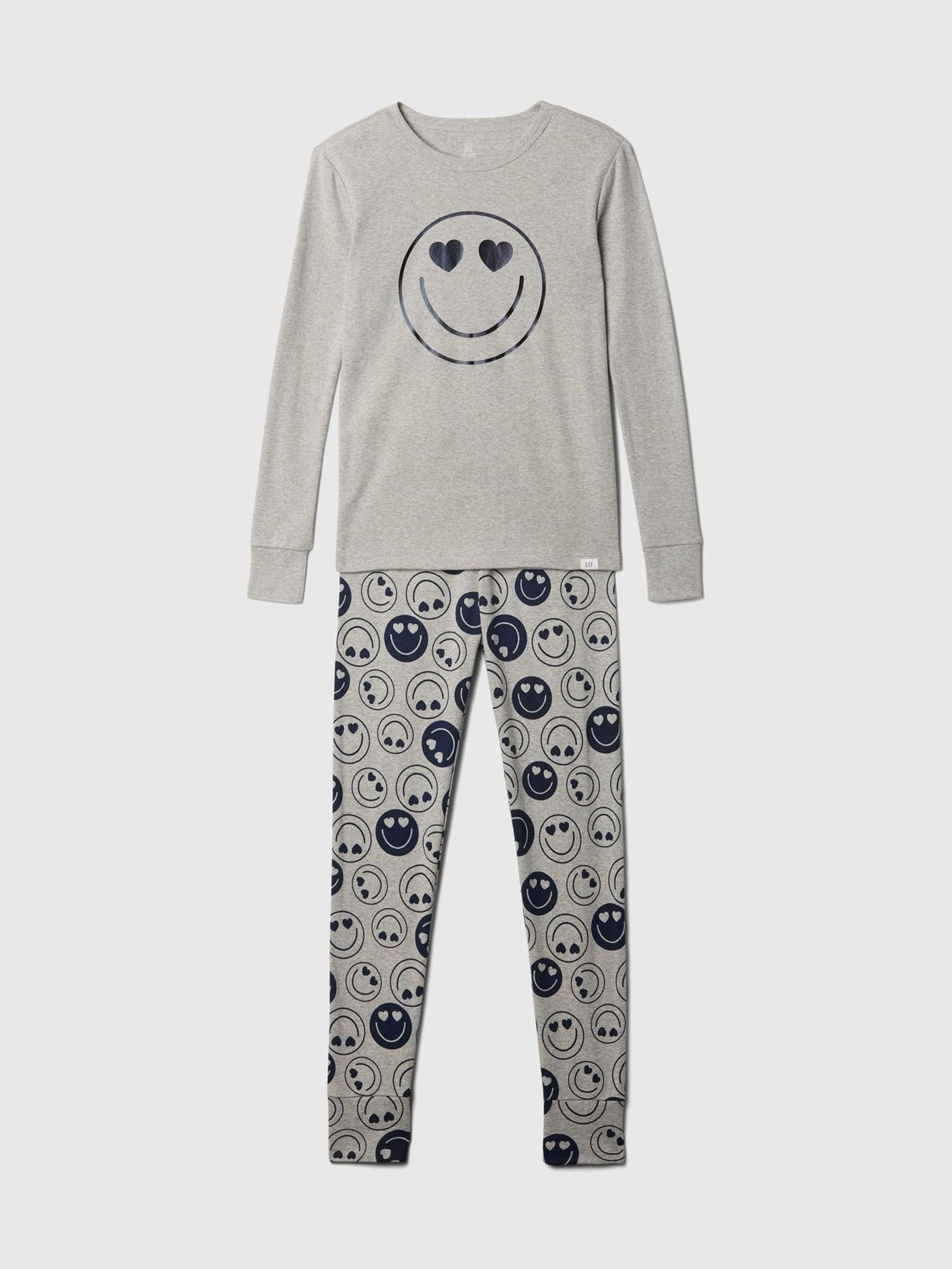 Grey Cotton Long Sleeve Pyjama Set (4-13yrs) - Image 1 of 1