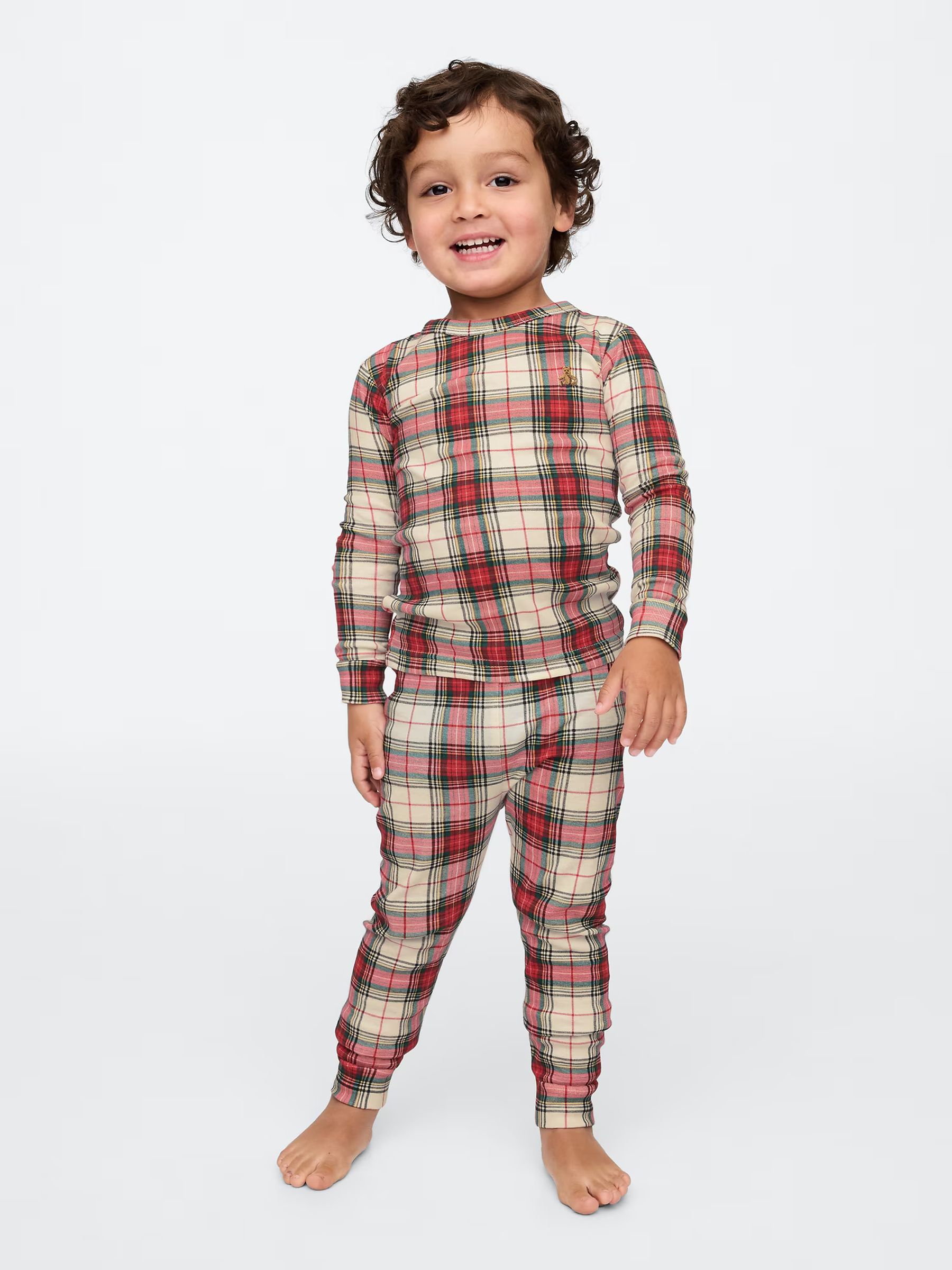 Red Family Toddler Christmas Traditional Check Pyjamas (12mths-5yrs) - Image 1 of 3