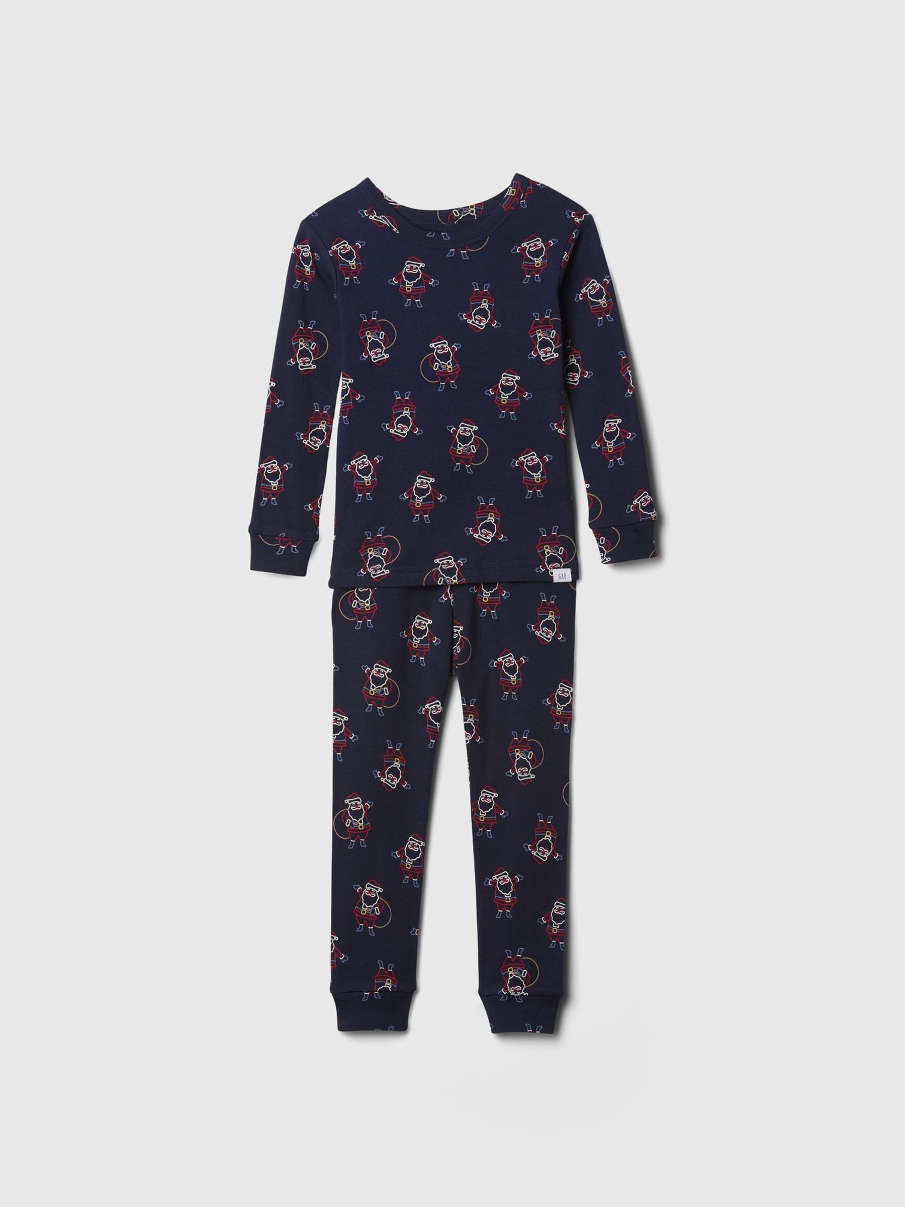 Blue Santa Organic Brushed Cotton Christmas Pyjama Set (12mths-5yrs) - Image 2 of 4