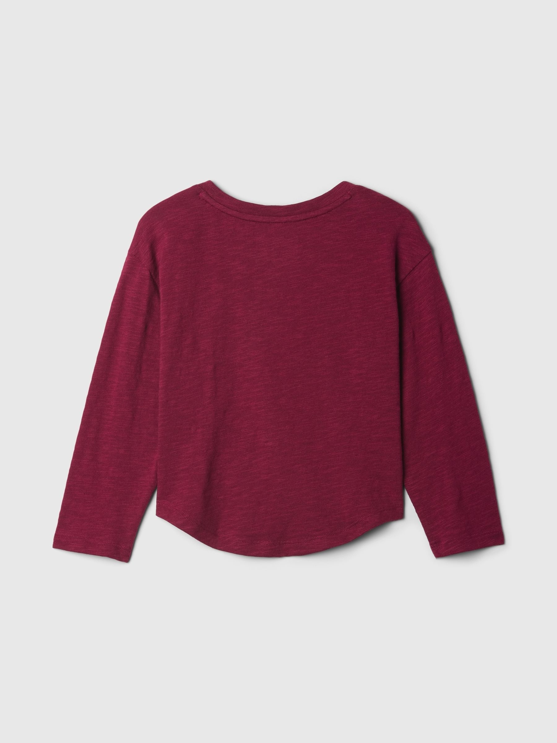 Burgundy Red Long Sleeve Graphic T-Shirt (6mths-5yrs) - Image 2 of 2