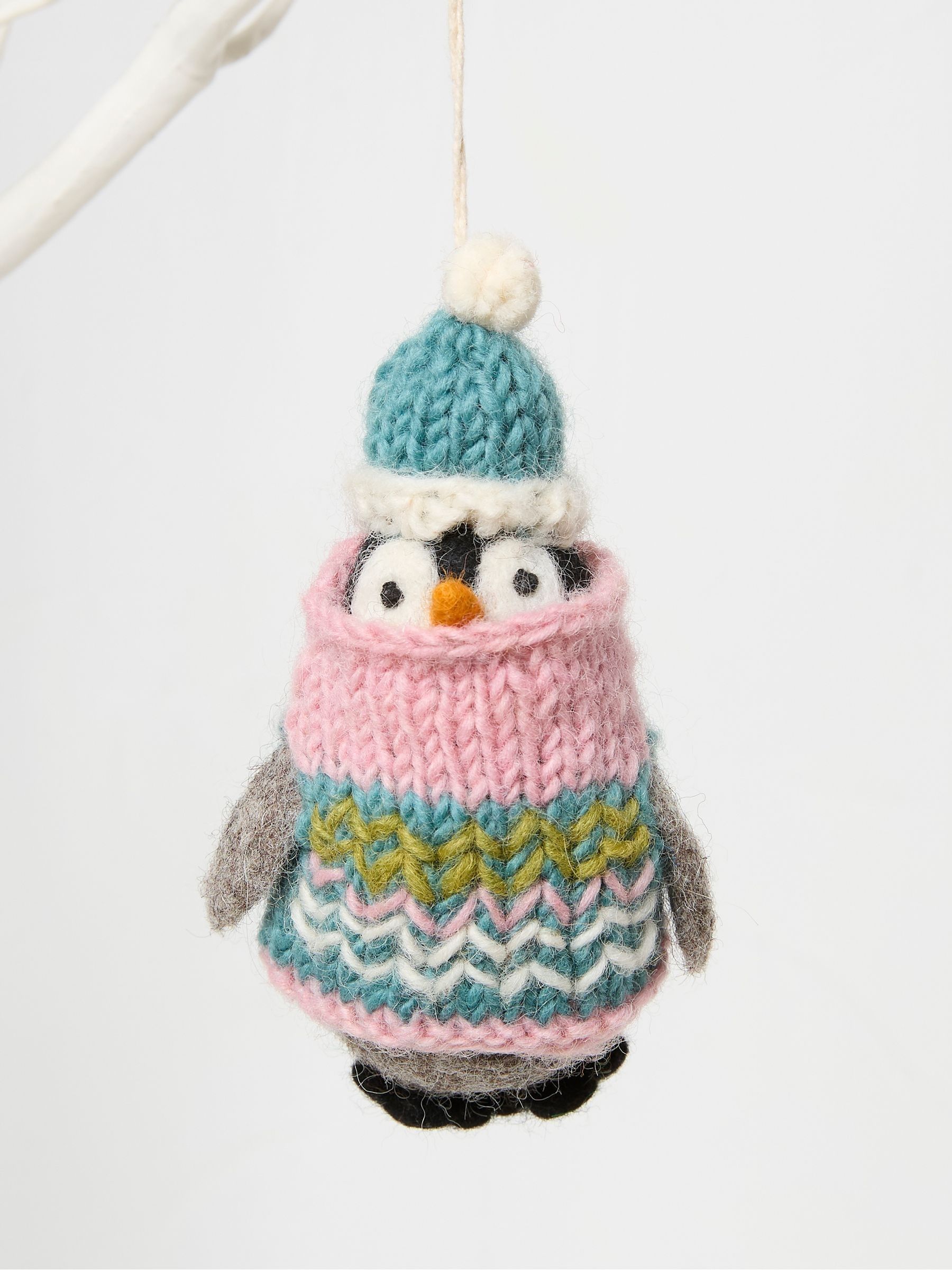 Multicolour Polly Penguin Felt Christmas Decoration - Image 1 of 2