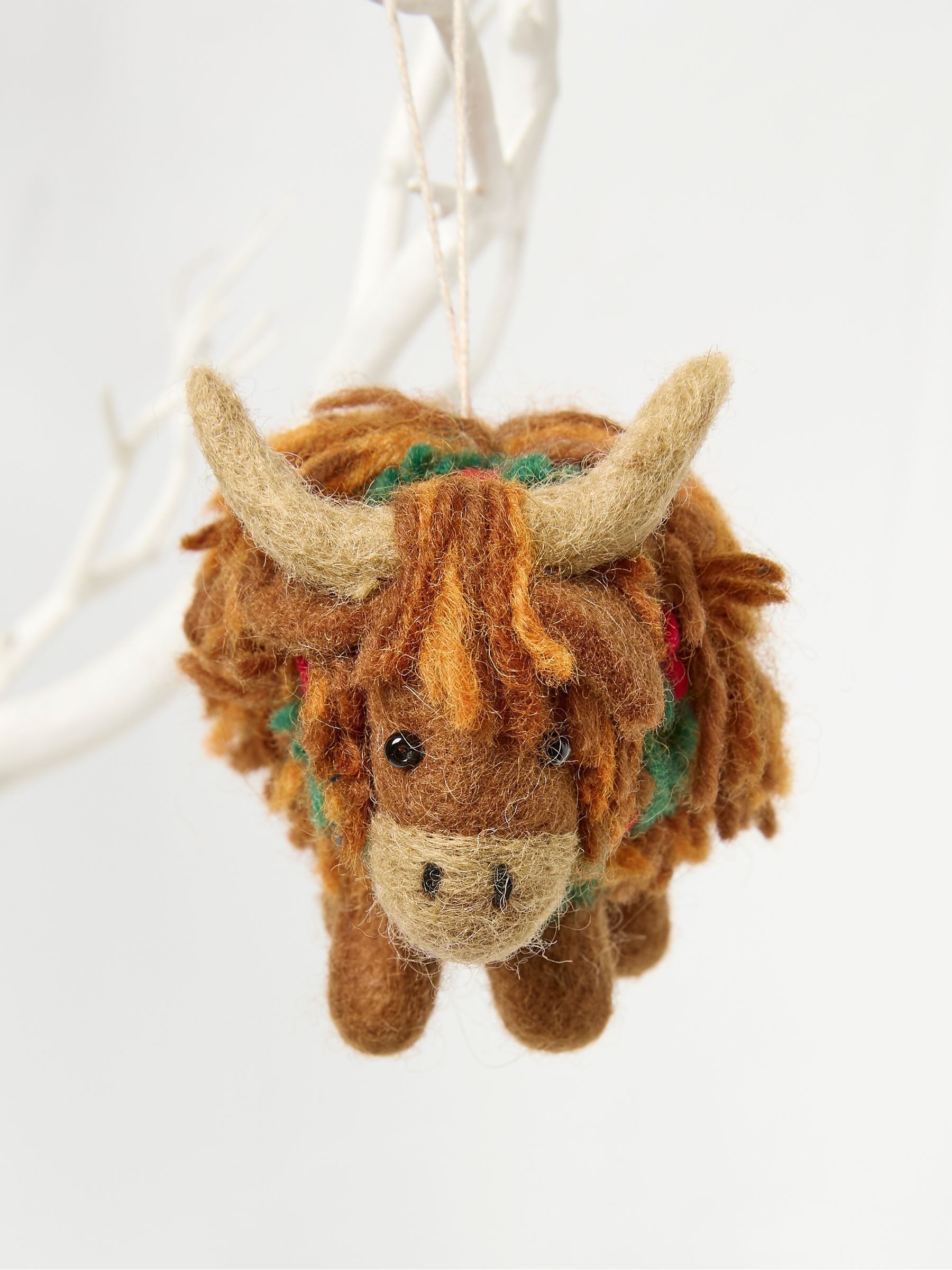 Brown Hettie Highland Cow Christmas Decoration - Image 1 of 2