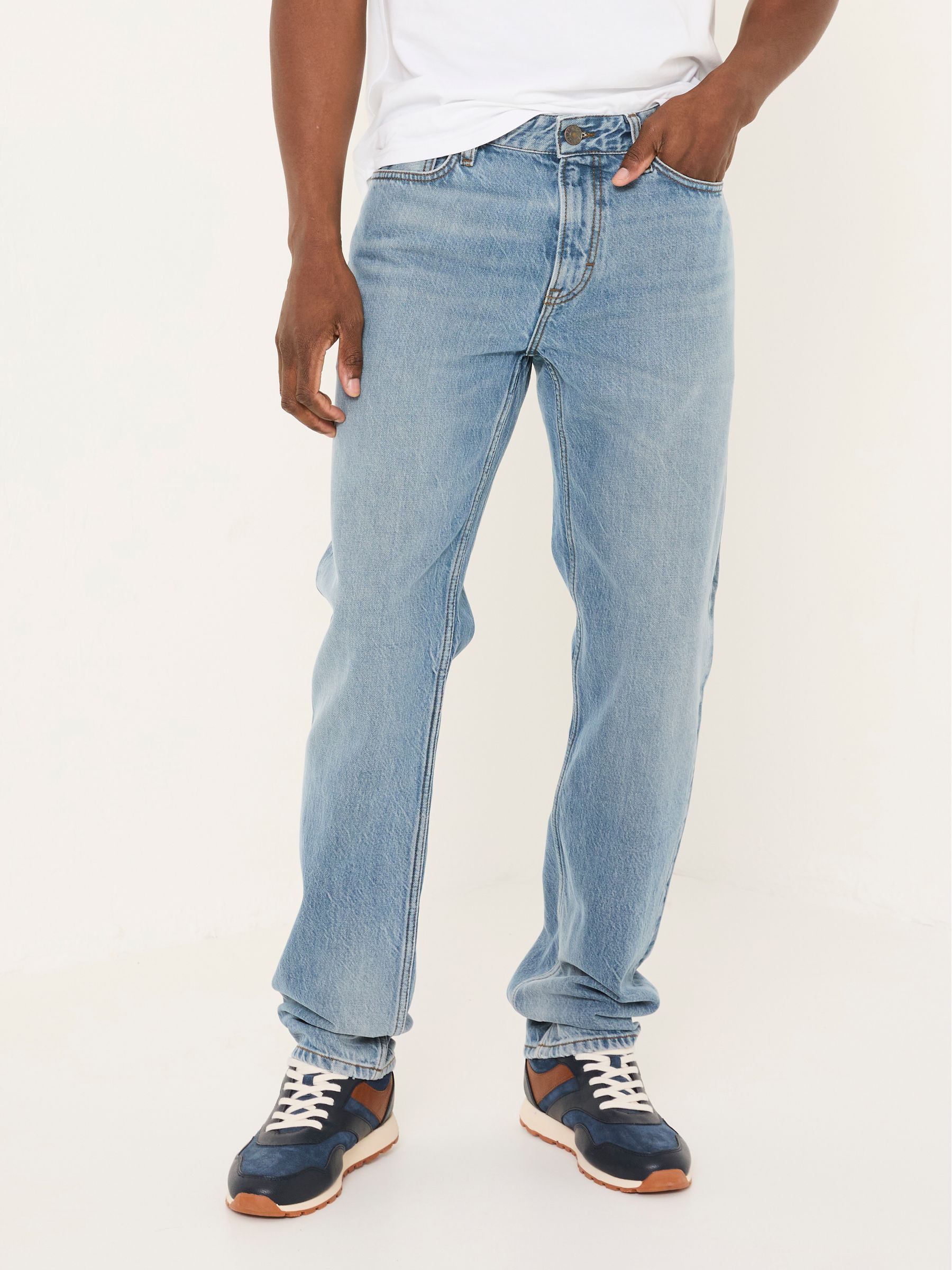 Light Vintage Blue Straight Fit Jeans | FatFace USA