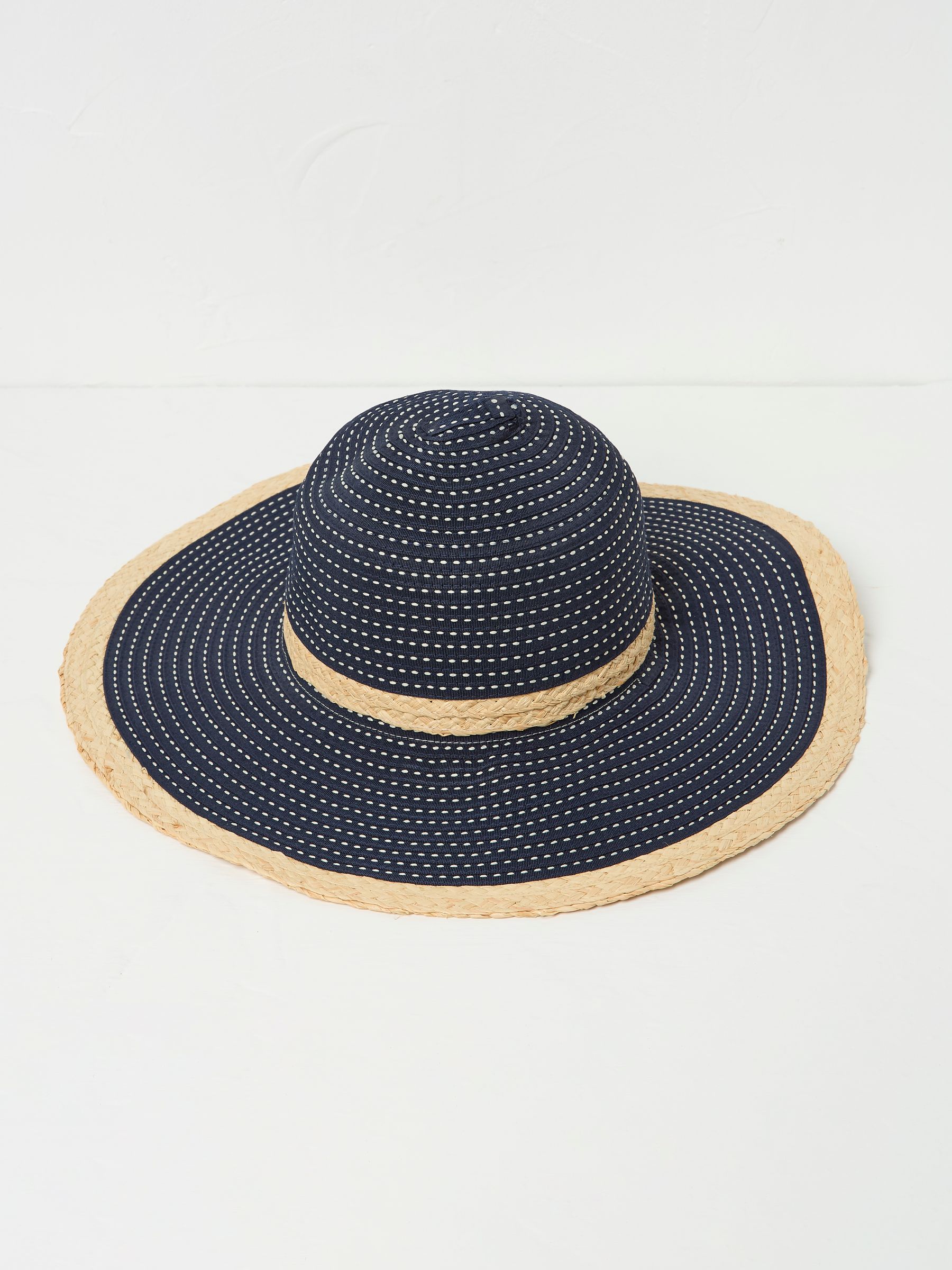 Navy Ribbon Floppy Sun Hat - Image 1 of 2