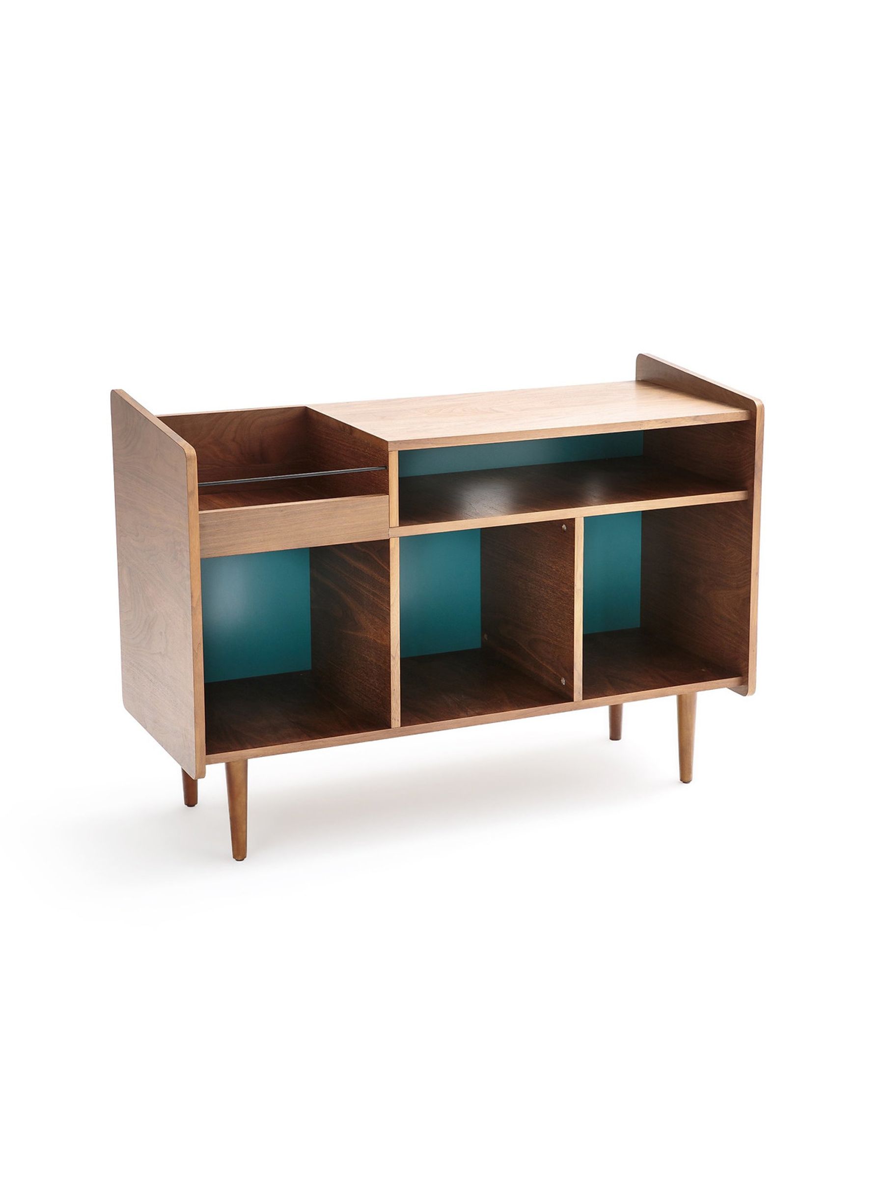 La Redoute Intérieurs Walnut Ronda Walnut Veneer Vintage Vinyl Storage - Image 3 of 5