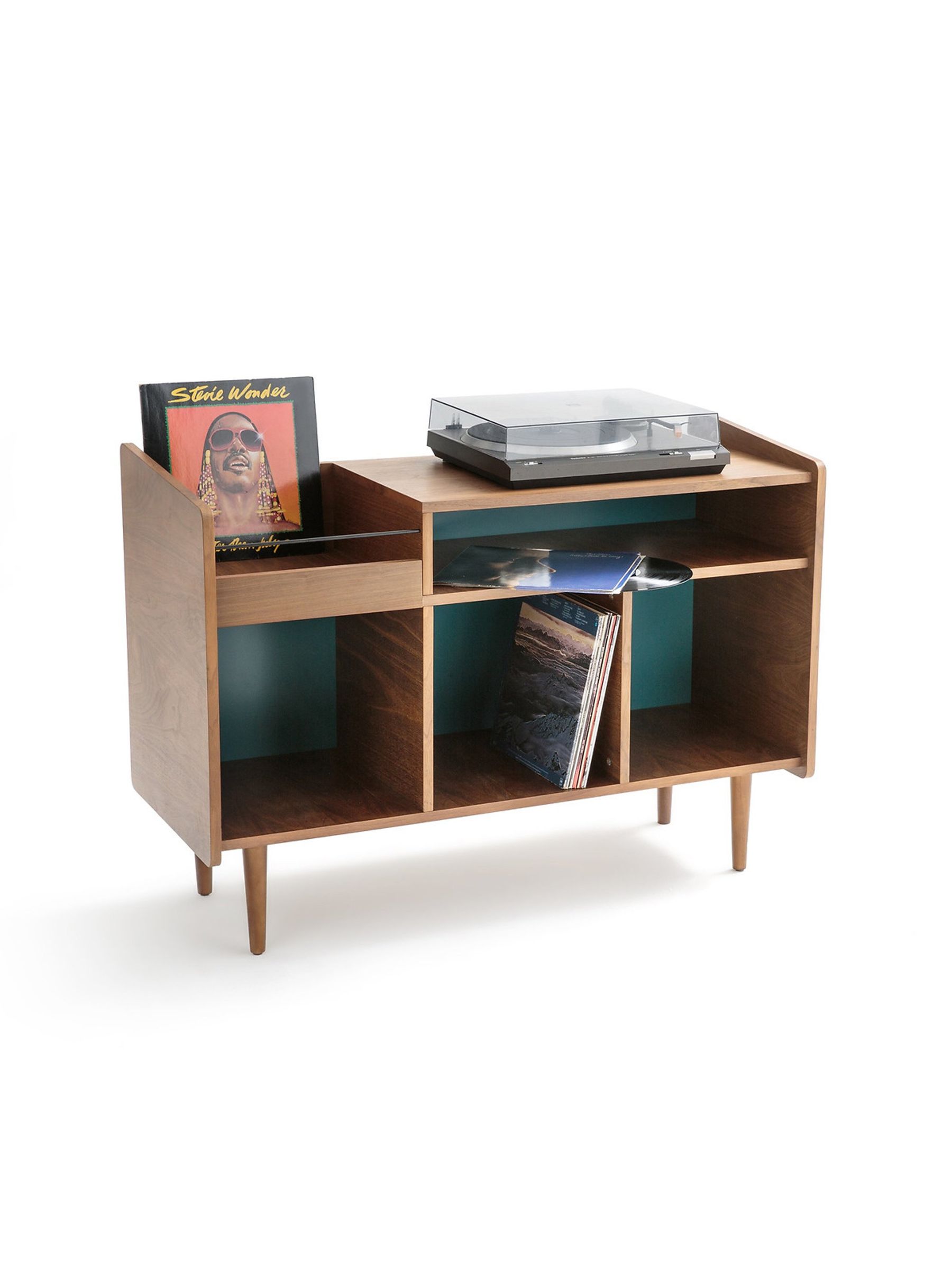 La Redoute Intérieurs Walnut Ronda Walnut Veneer Vintage Vinyl Storage - Image 4 of 5