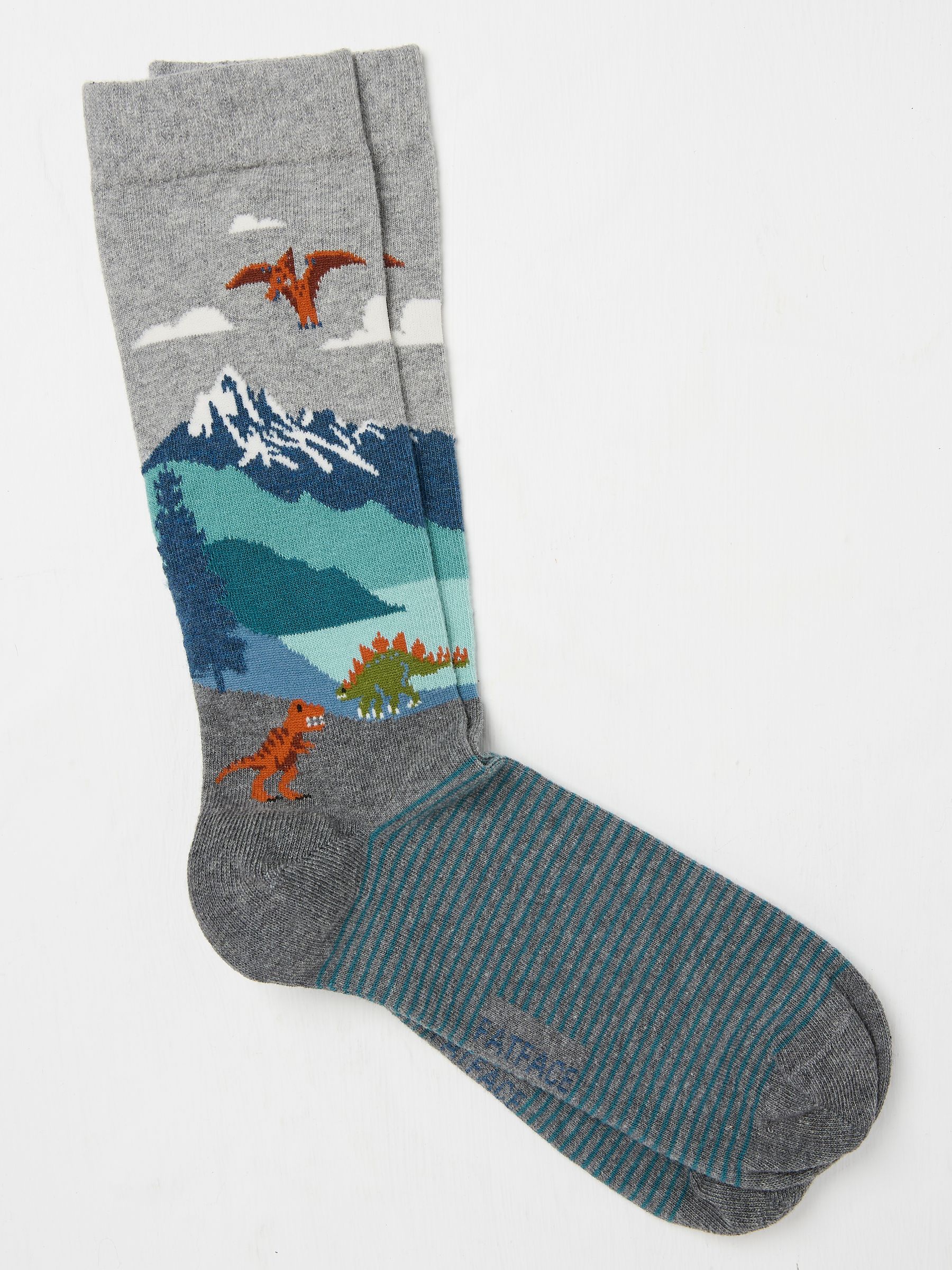 Grey Dinosaur Men's Socks - Image 1 of 2