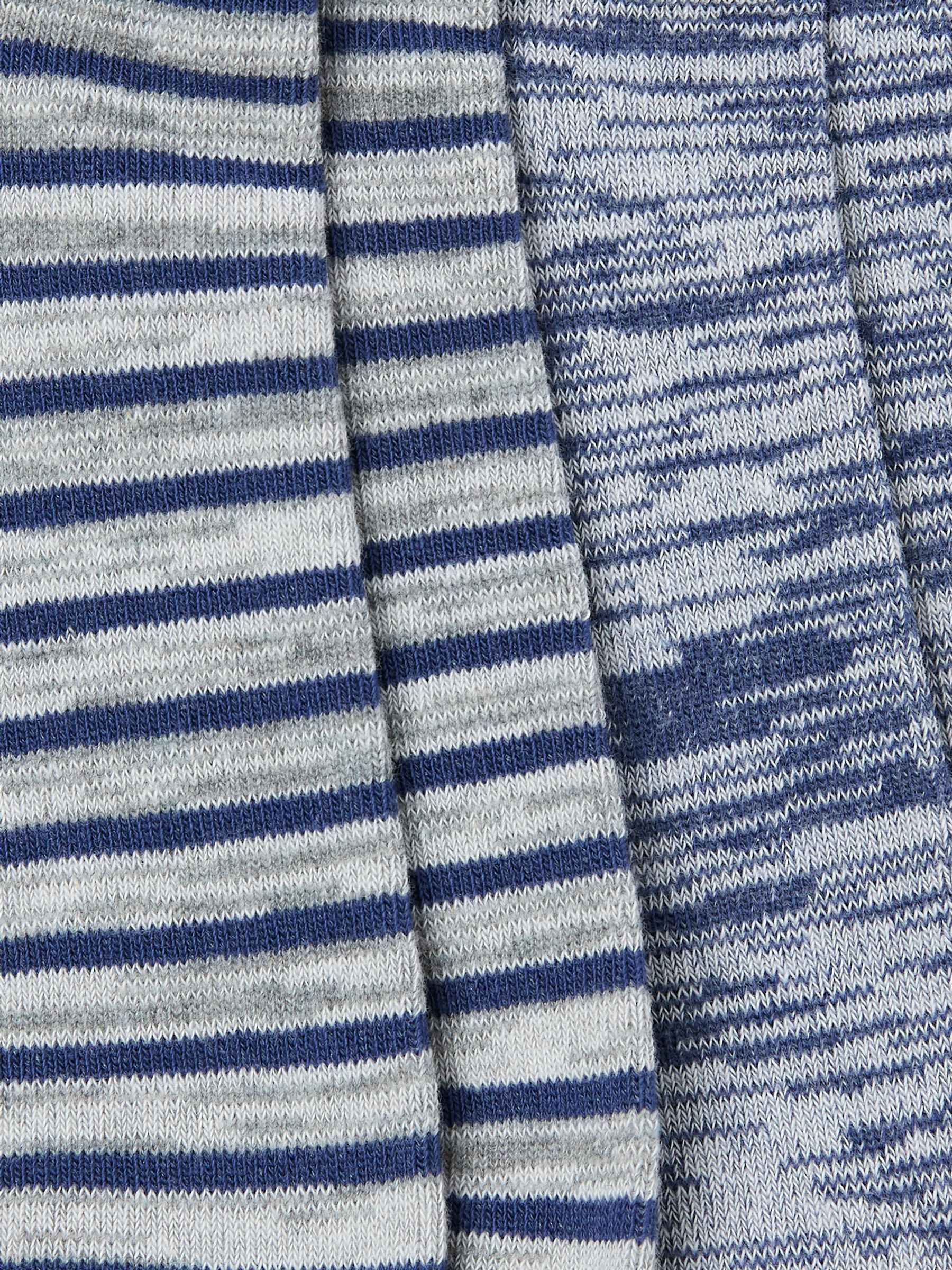 Grey Striped Trainer Socks 2 Pack - Image 2 of 2 Grey Striped Trainer Socks 2 Pack - Image 2 of 2