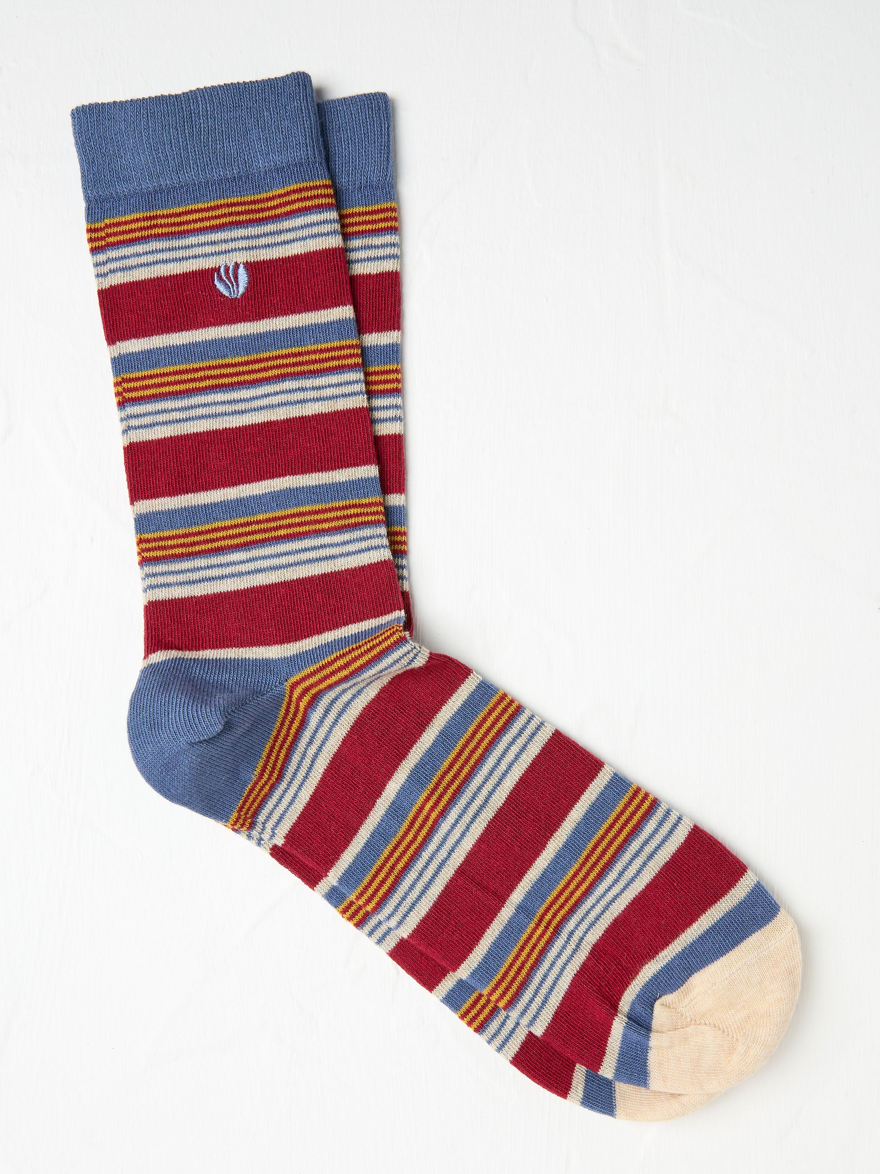 Blue & Red Men's Striped Socks - Image 1 of 2