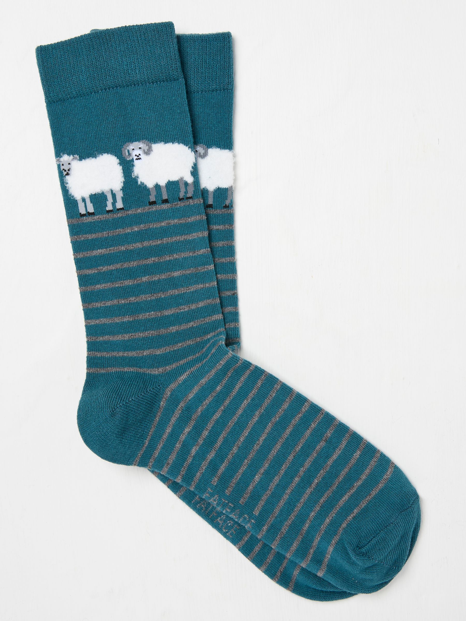 Teal Blue Fluffy Ram Socks - Image 1 of 2 Teal Blue Fluffy Ram Socks - Image 1 of 2