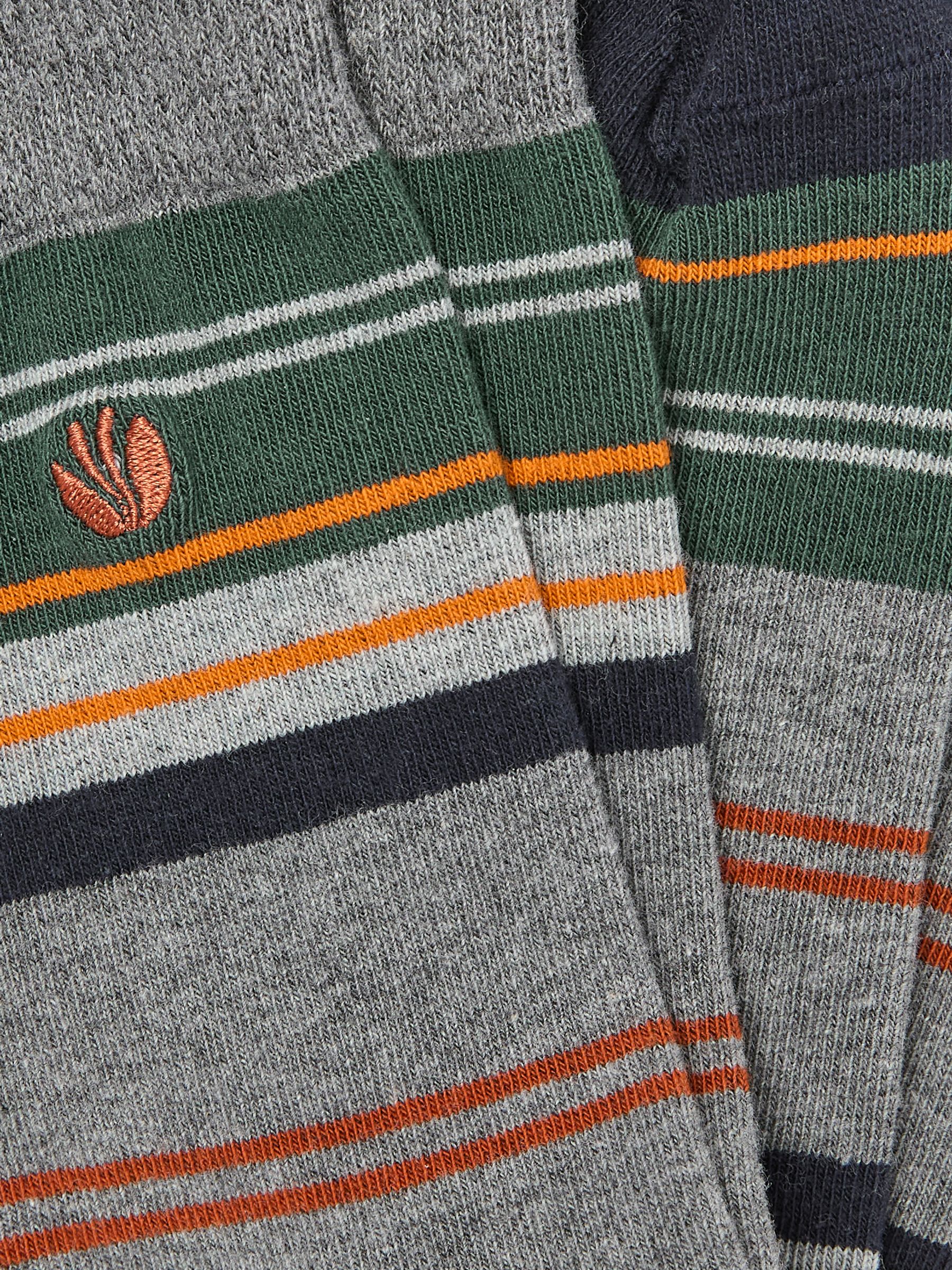 Grey & Khaki Stripe Men's Striped Socks - Image 2 of 2