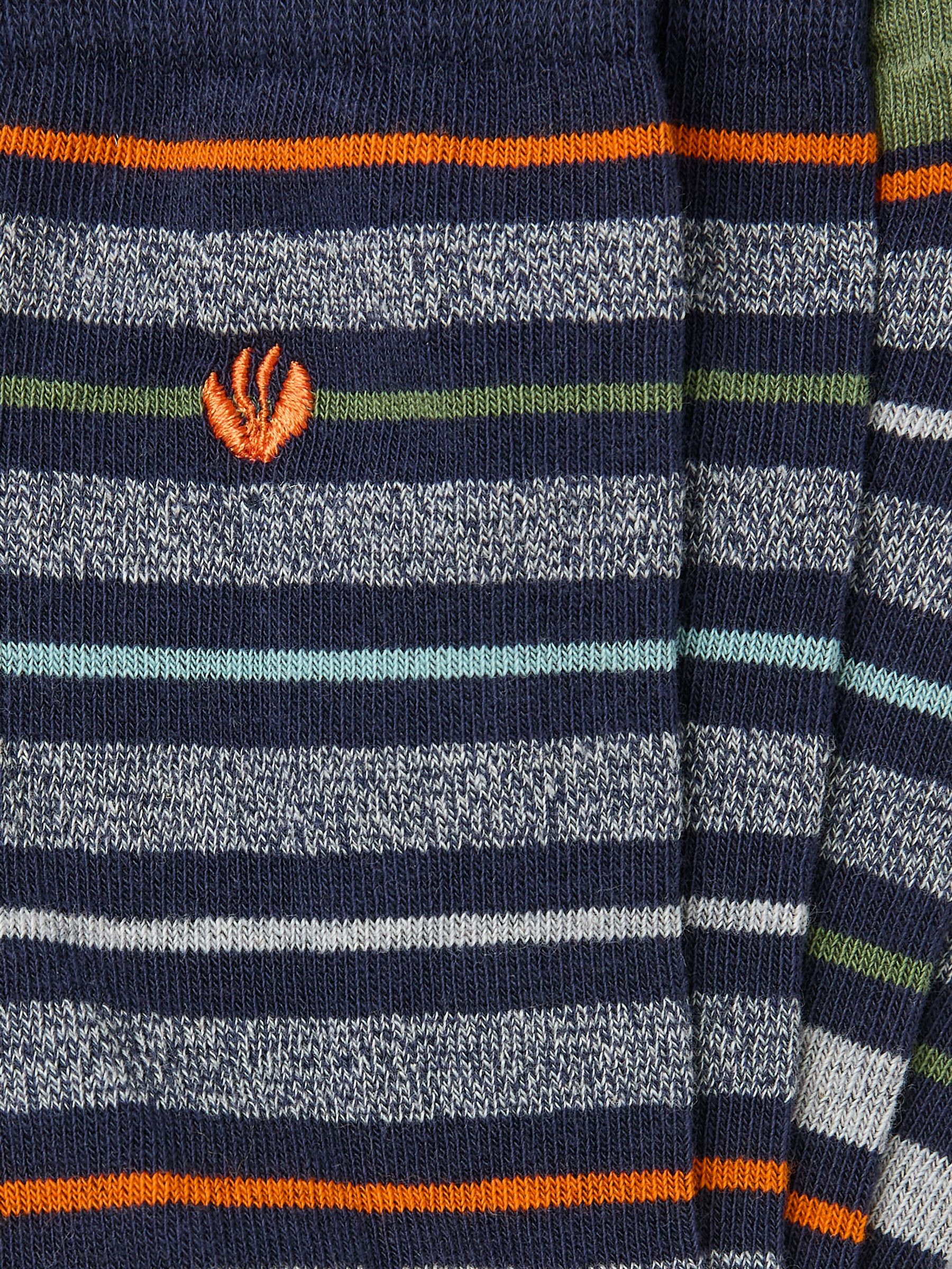 Navy Blue & Grey Men's Striped Socks - Image 2 of 2