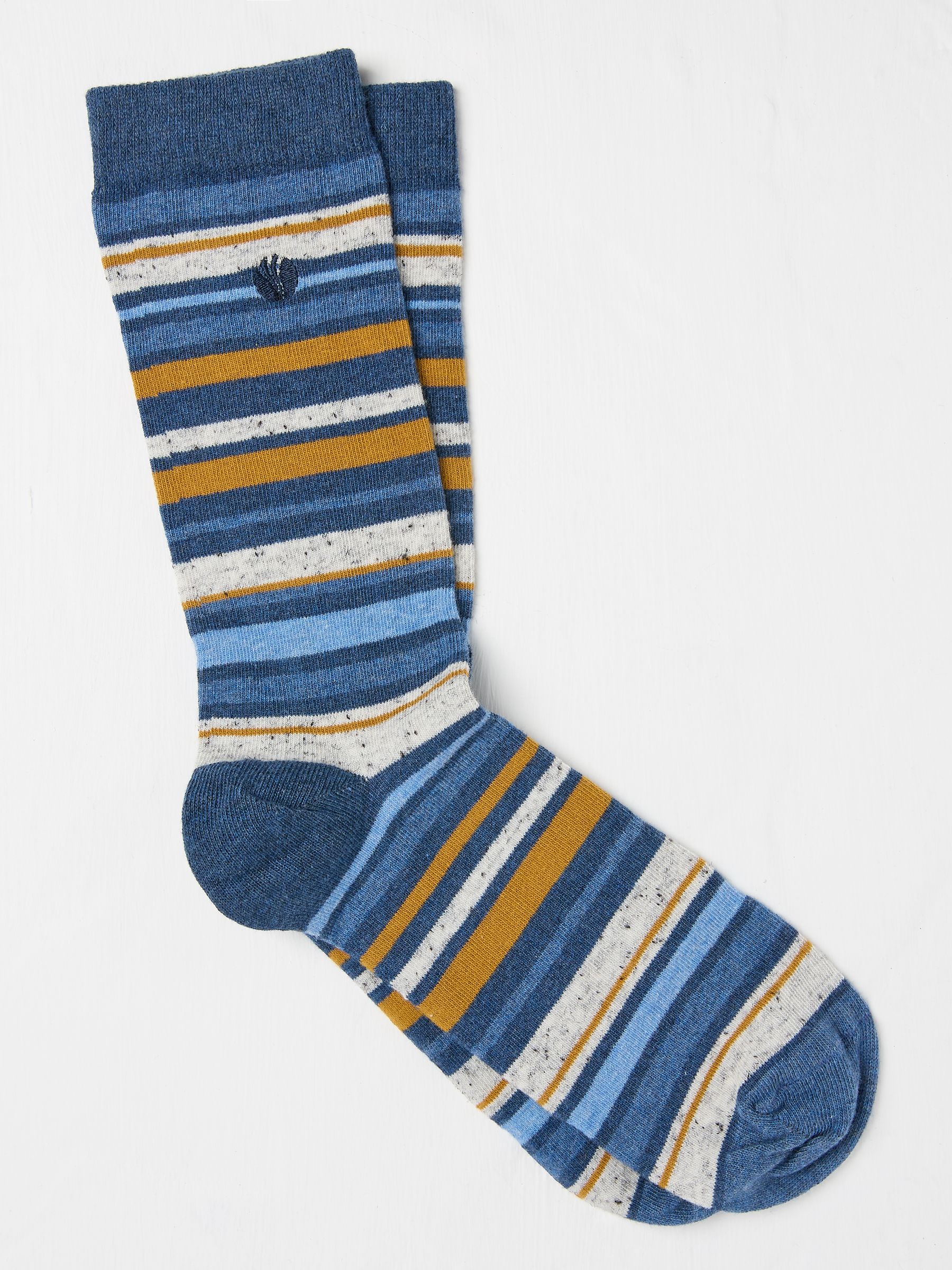 Blue & Yellow Men's Striped Socks - Image 1 of 2