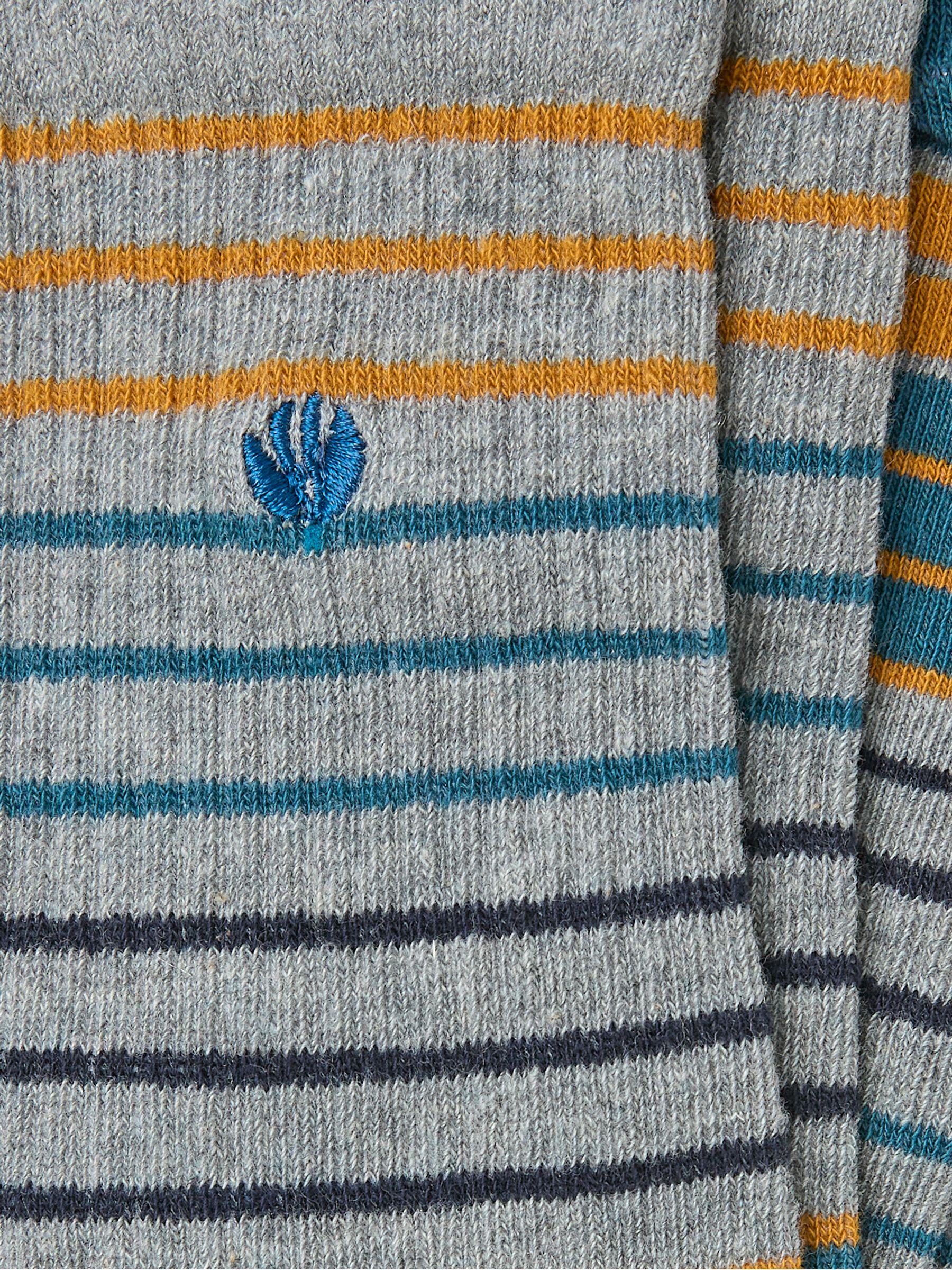 Grey Men's Striped Ribbed Socks - Image 2 of 2 Grey Men's Striped Ribbed Socks - Image 2 of 2