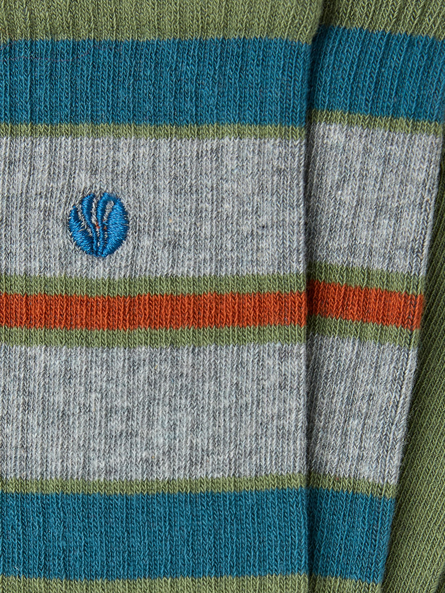 Green Men's Striped Ribbed Socks - Image 2 of 2
