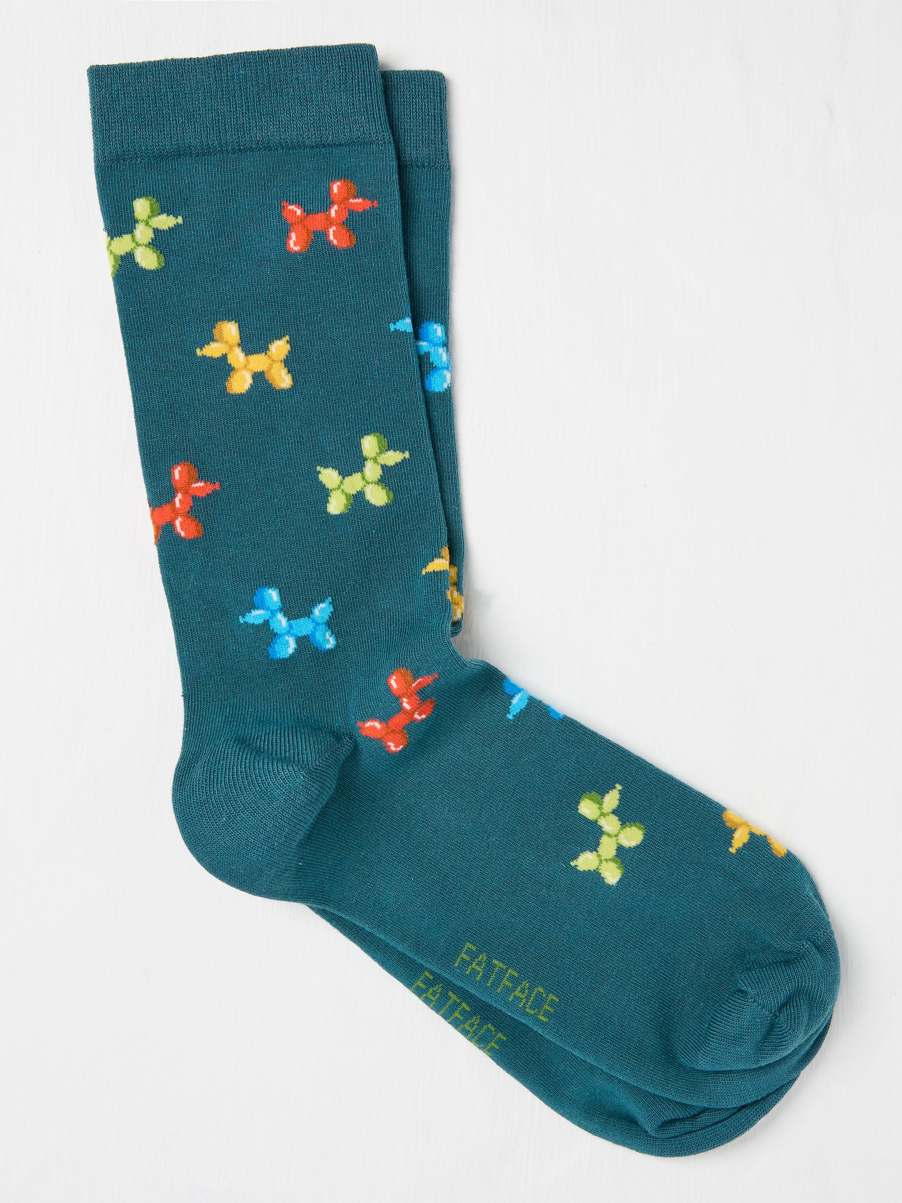 Teal Blue Balloon Dogs Men's Socks - Image 1 of 2