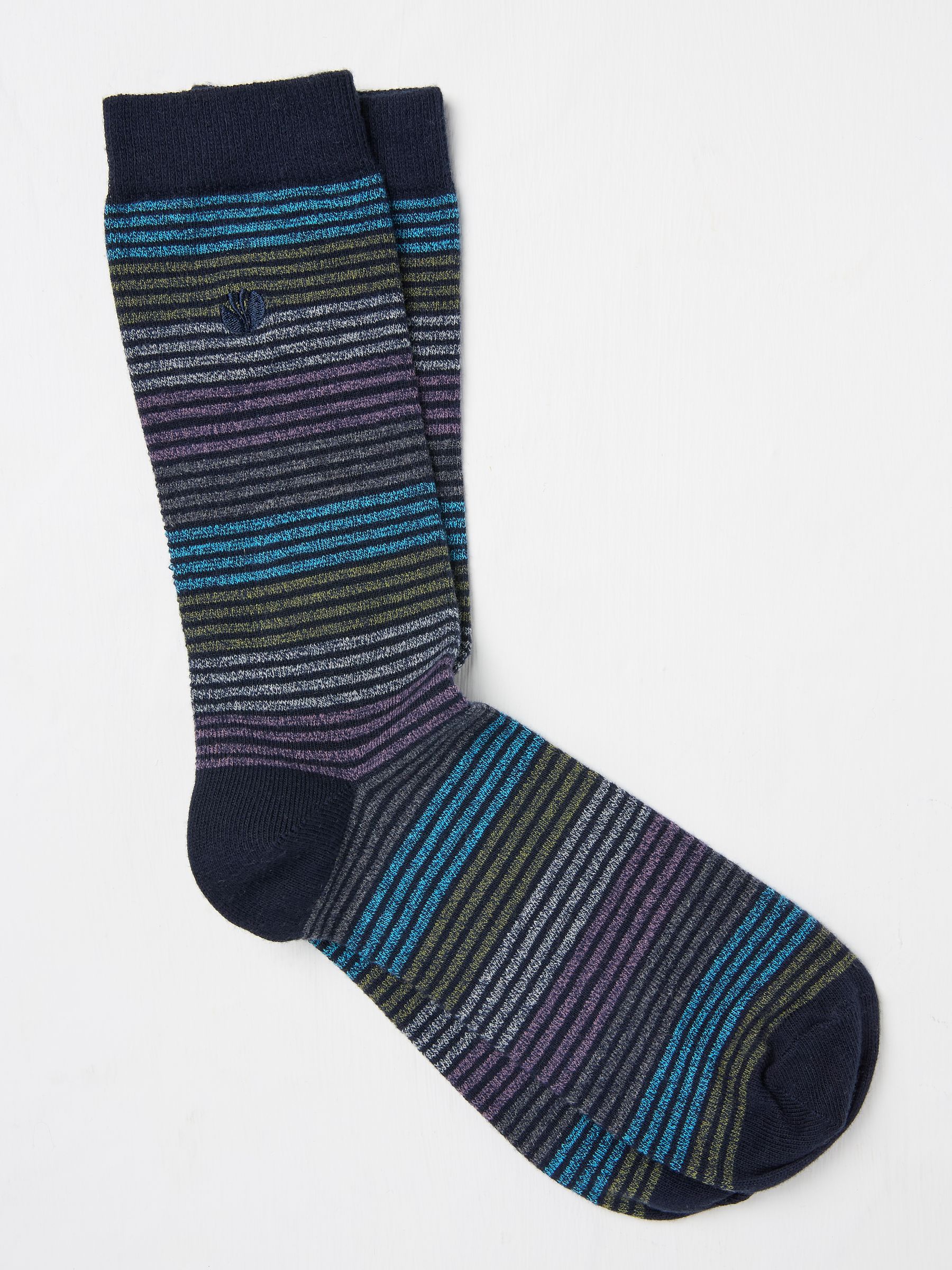Navy Blue Men's Striped Socks - Image 1 of 2