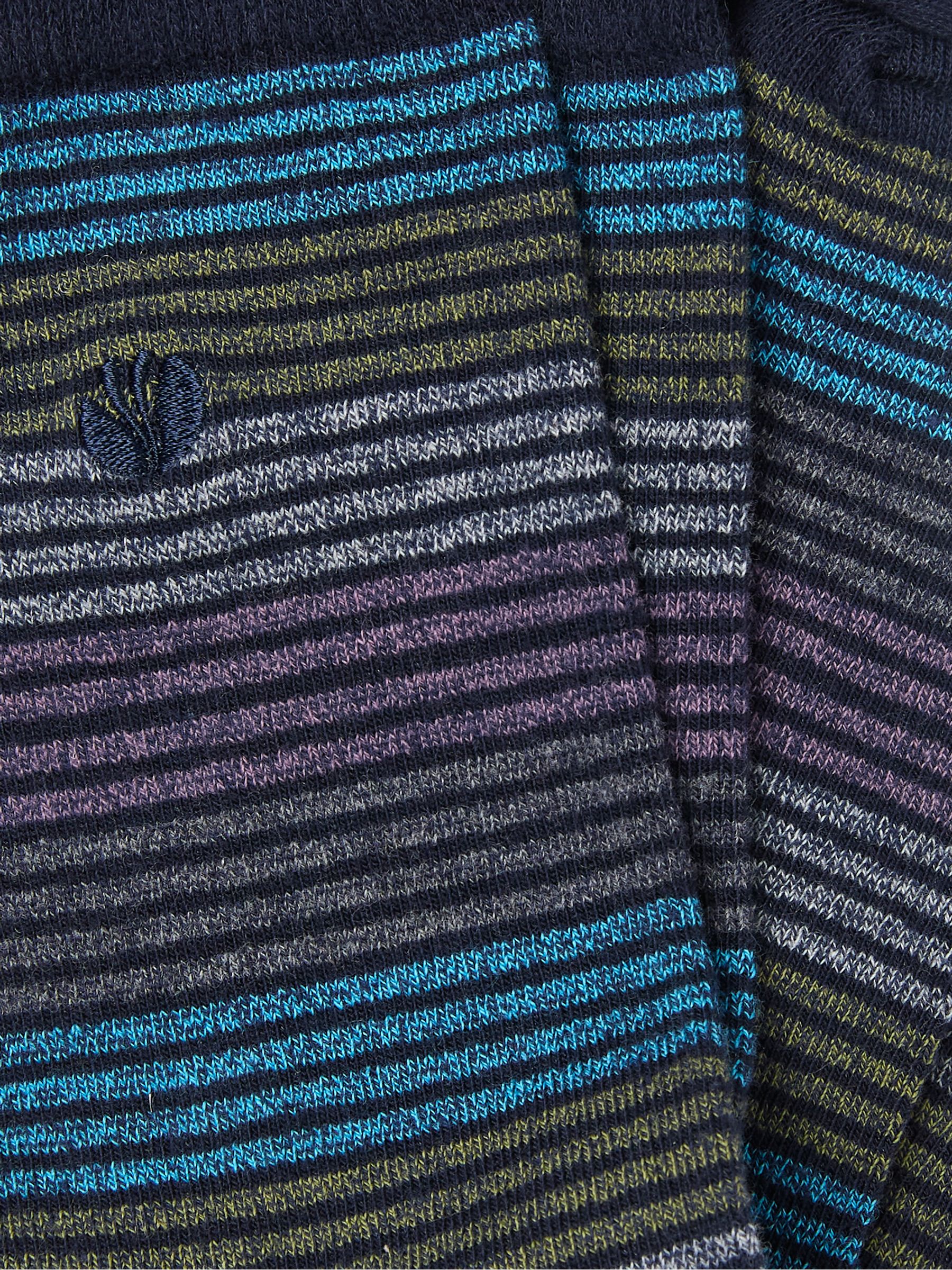 Navy Blue Men's Striped Socks - Image 2 of 2 Navy Blue Men's Striped Socks - Image 2 of 2