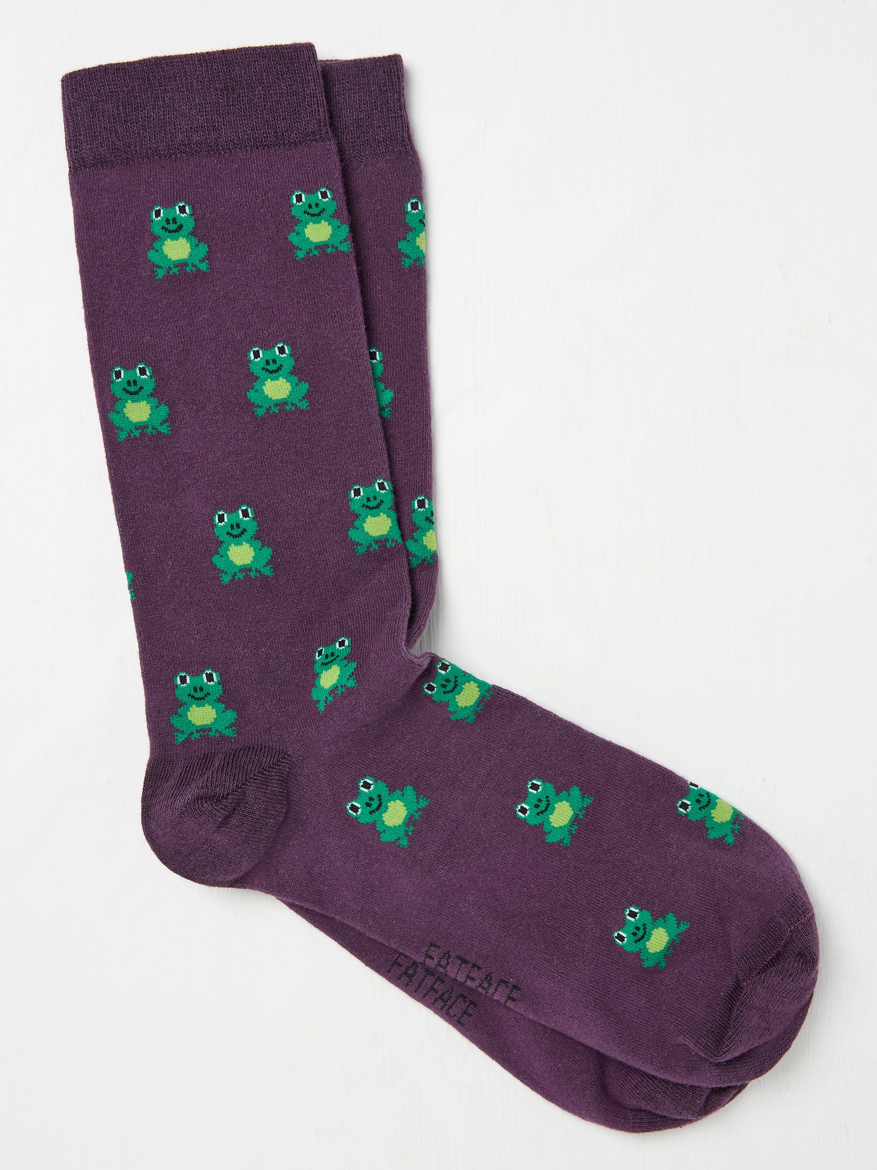 Purple Frog Print Socks - Image 1 of 2