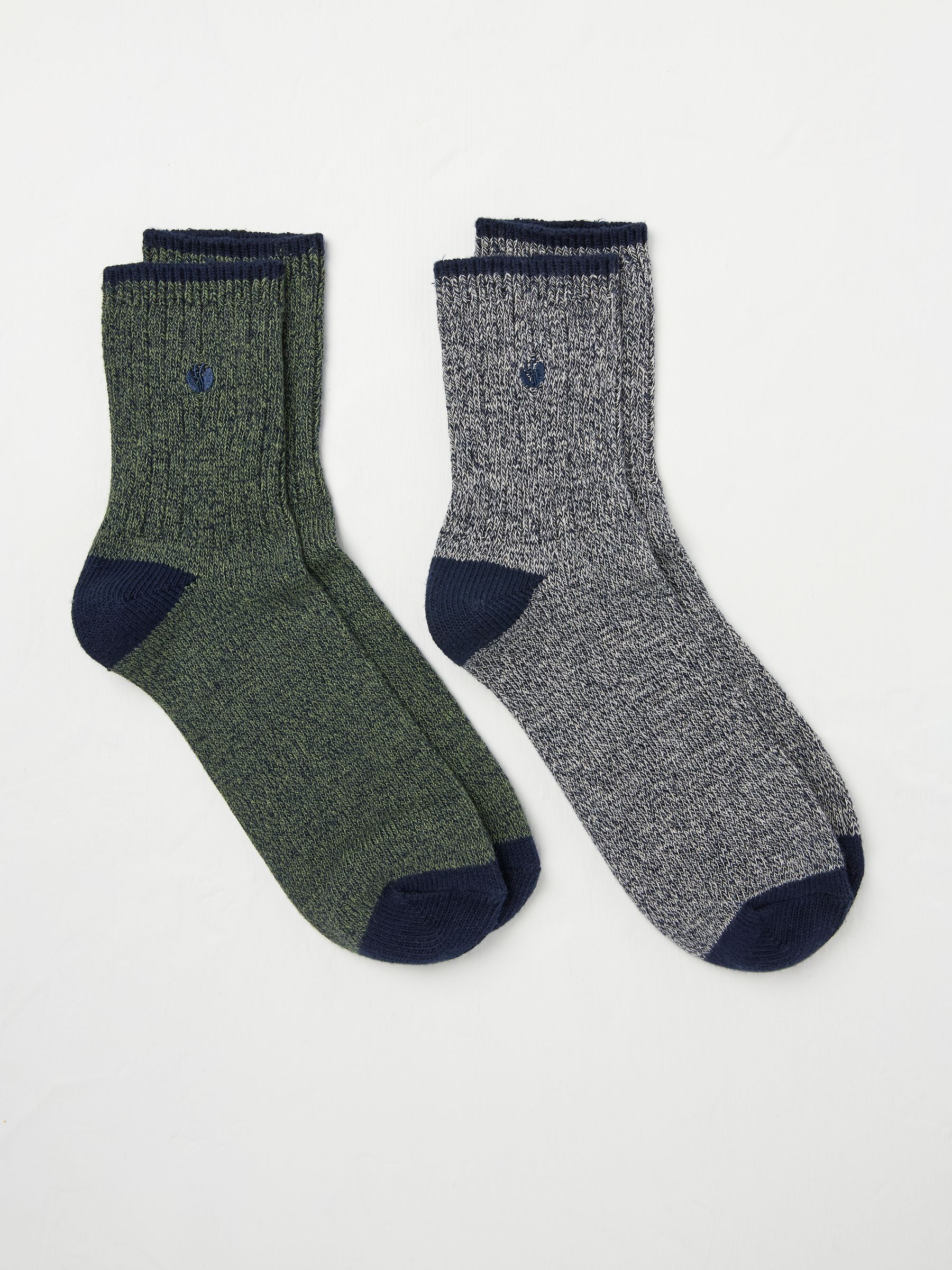 Green 2 Pairs of Ankle Boots Socks - Image 1 of 2