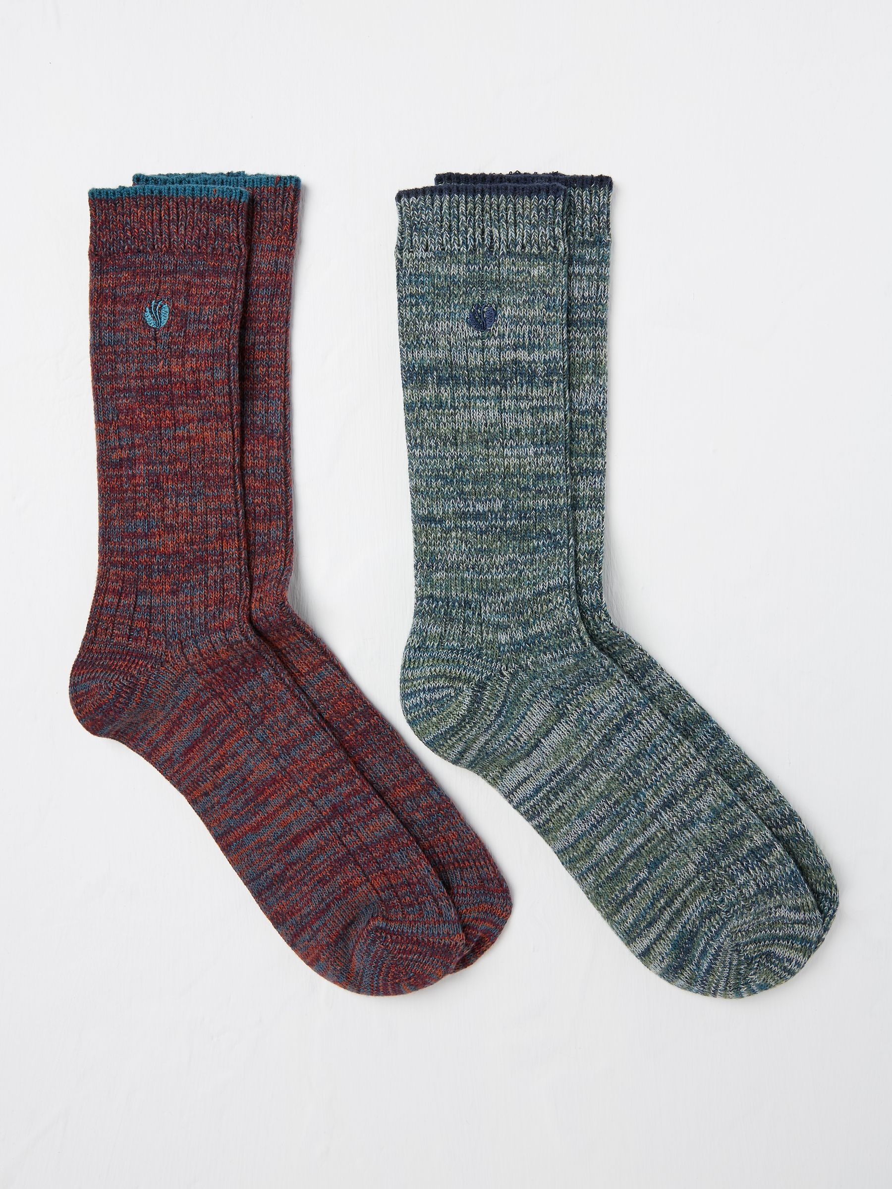 Multicolour 2 Pairs of Boots Socks - Image 1 of 2