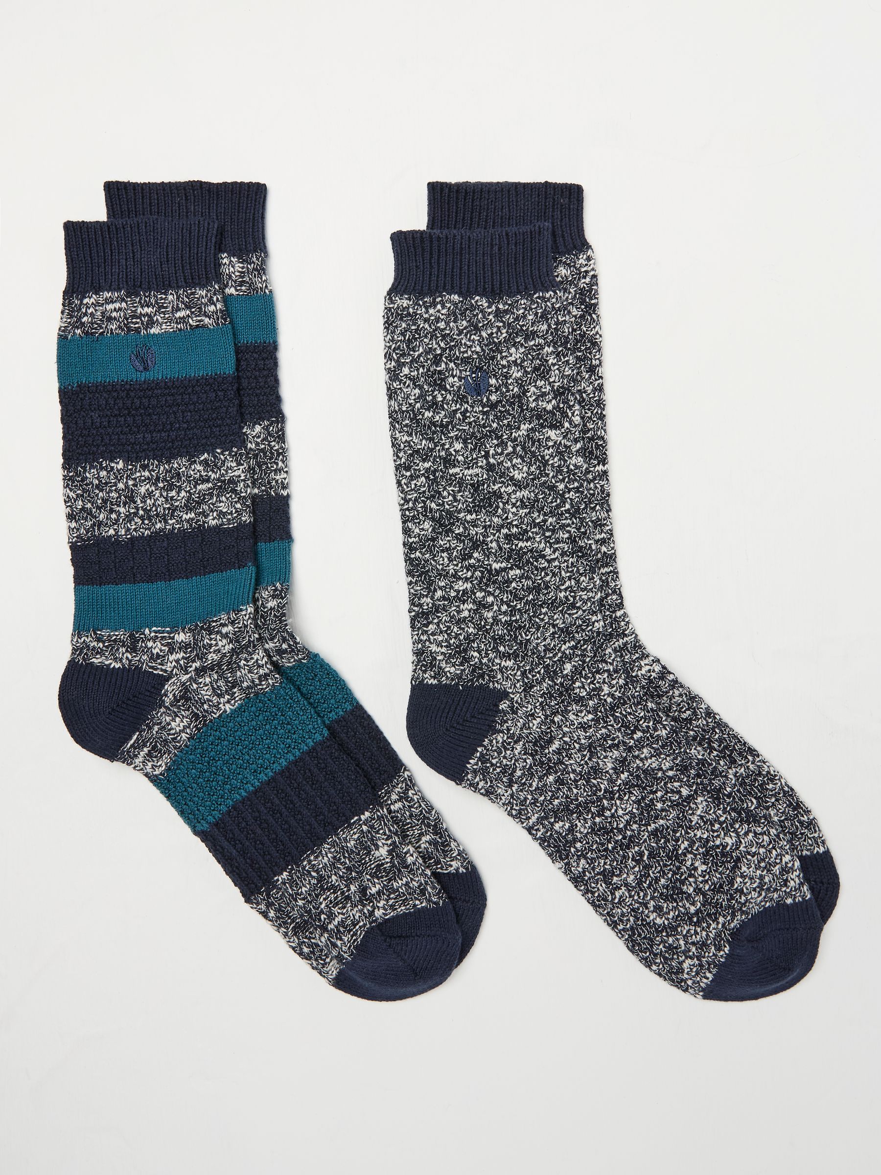 Navy 2 Pairs of Boots Socks - Image 1 of 2