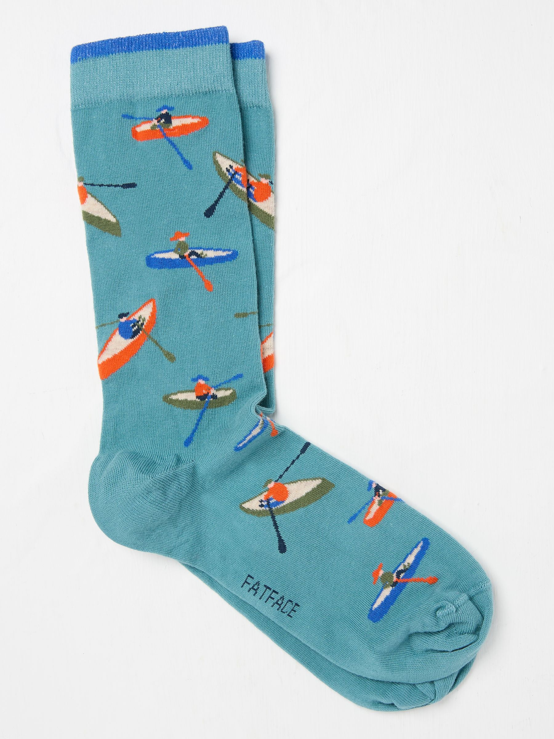 Teal Blue Canoe Men's Socks - Image 1 of 2
