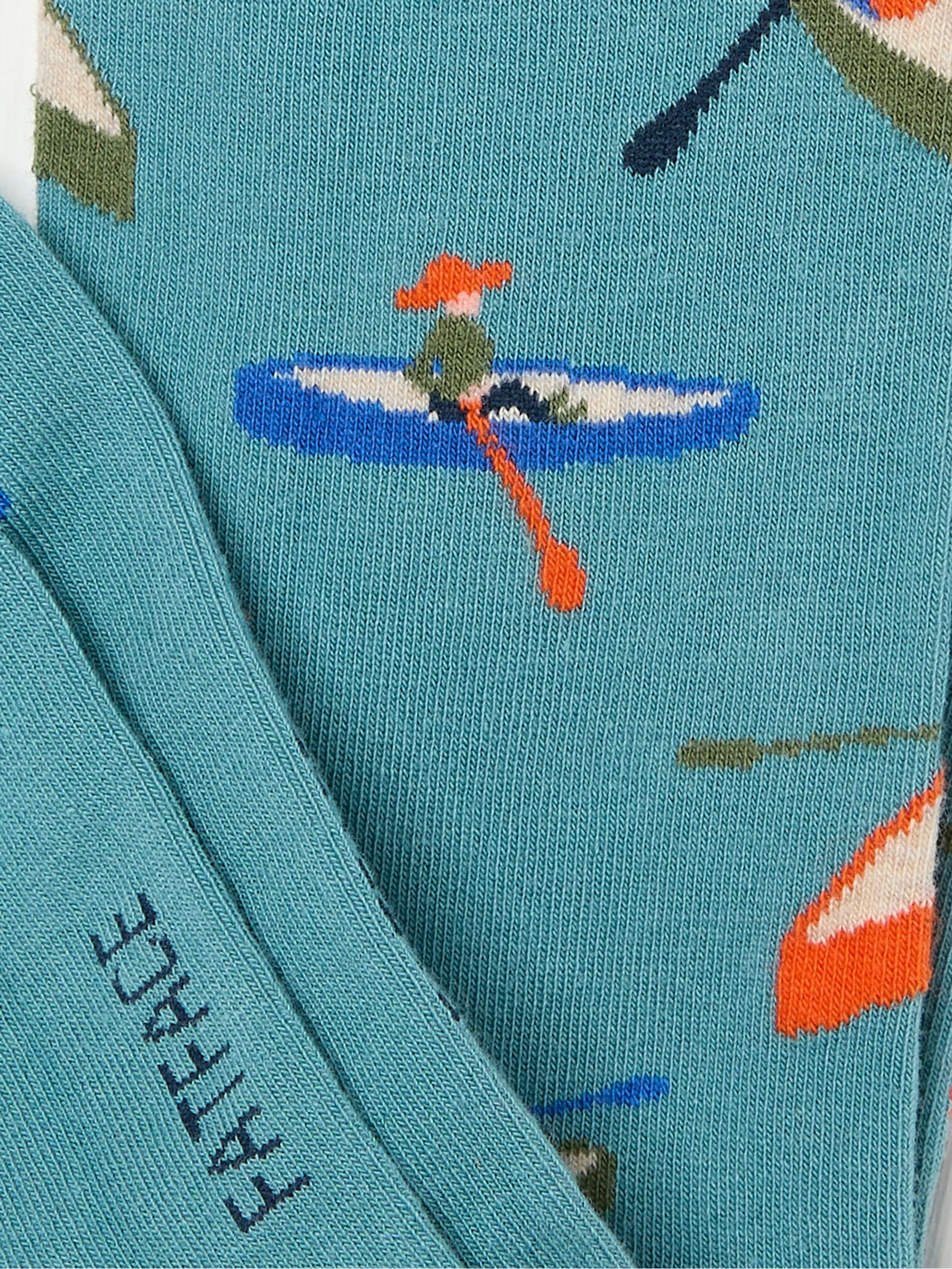 Teal Blue Canoe Men's Socks - Image 2 of 2 Teal Blue Canoe Men's Socks - Image 2 of 2