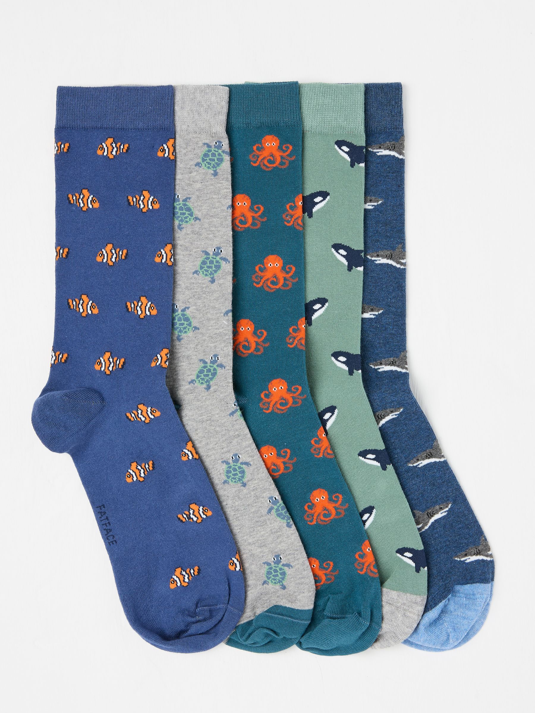 Multi Sealife 5 Pack Men's Socks - Image 1 of 2
