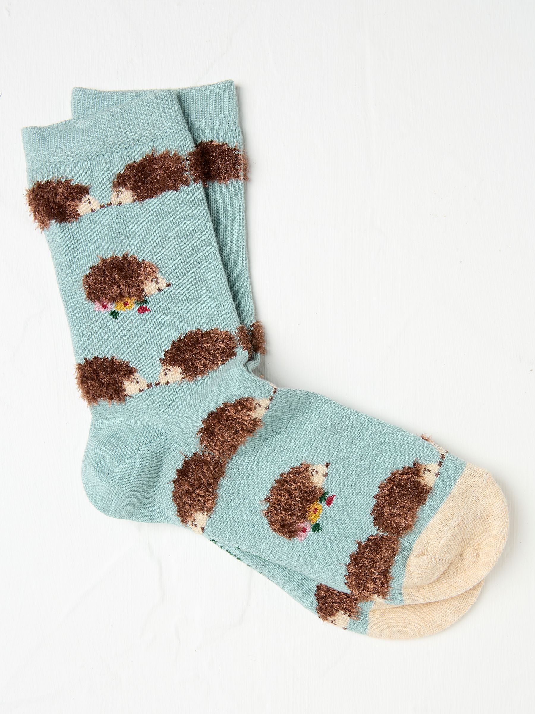 Blue Fluffy Hedgehog Women's Socks - Image 1 of 2