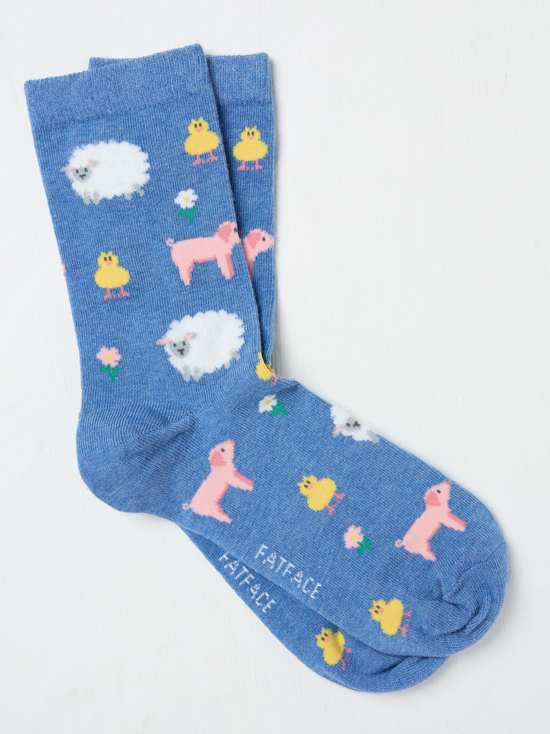 Blue Farm Animals Women's Socks - Image 1 of 2
