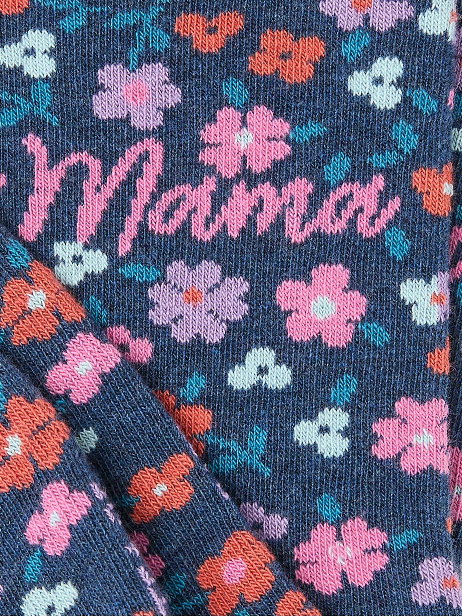 Navy Blue Floral Mama Women's Socks - Image 2 of 2